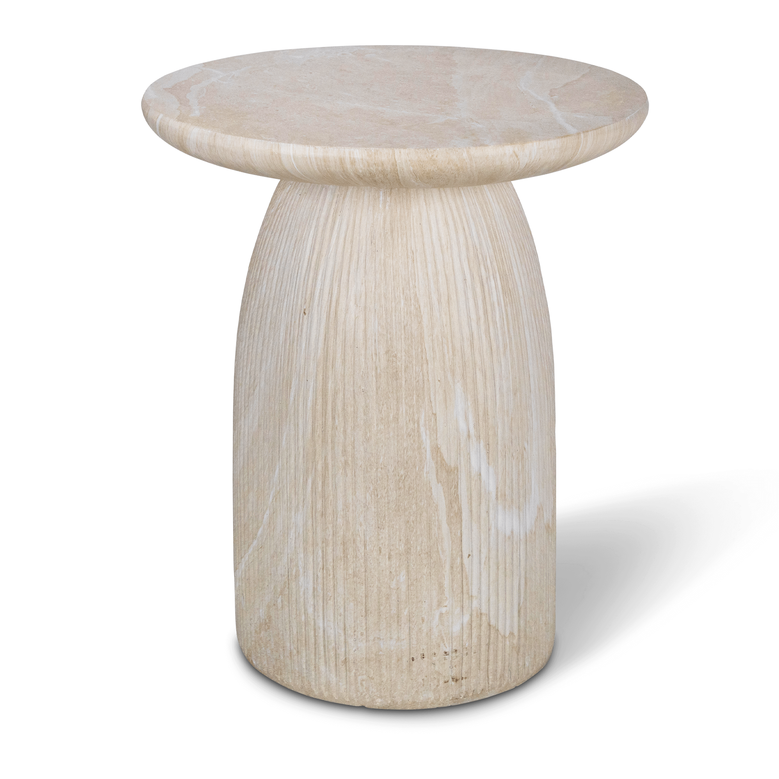 Roma Side Table in MGO Travertine Finish