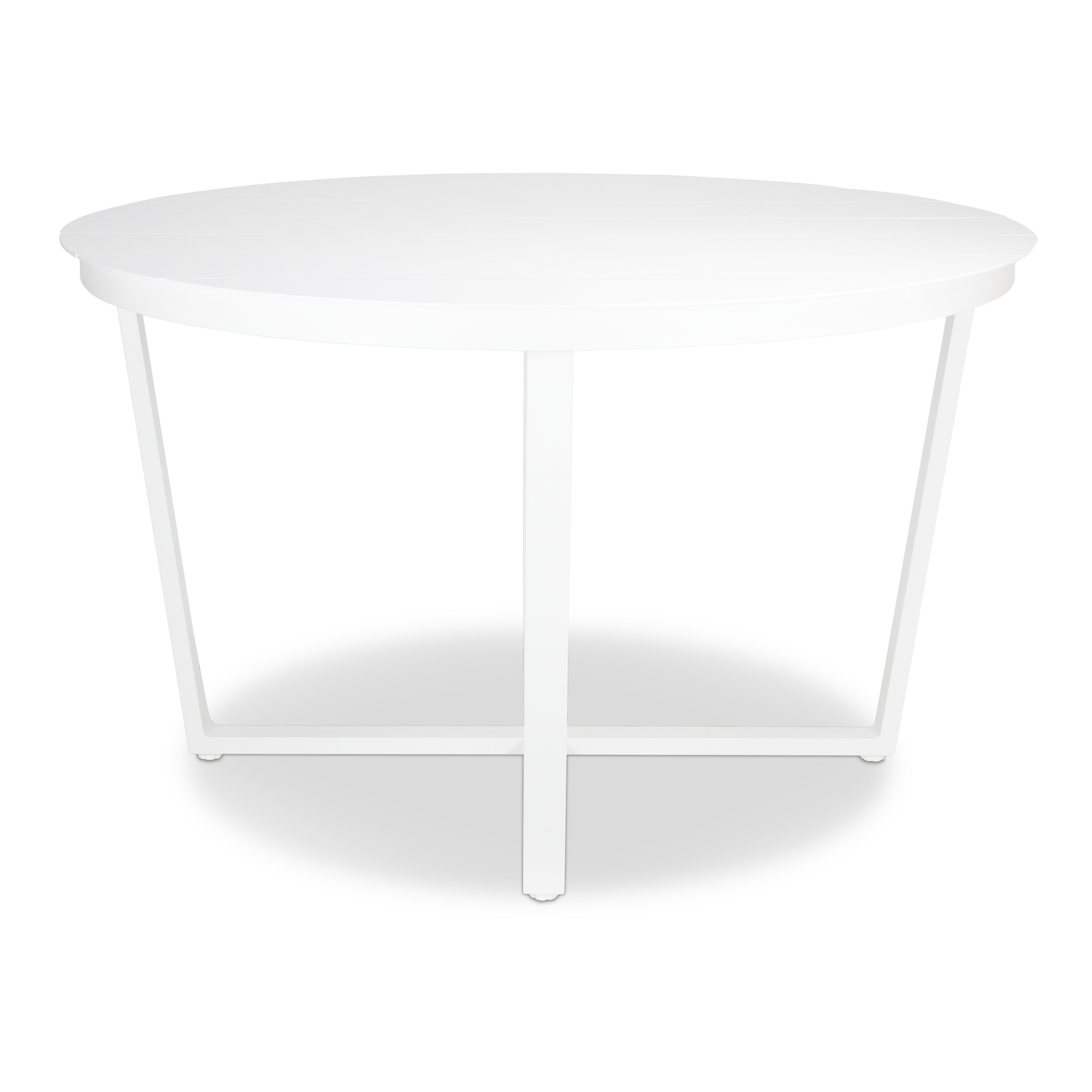 Round Outdoor Dining Table - Amalfi in Arctic White Aluminium - The Furniture Shack