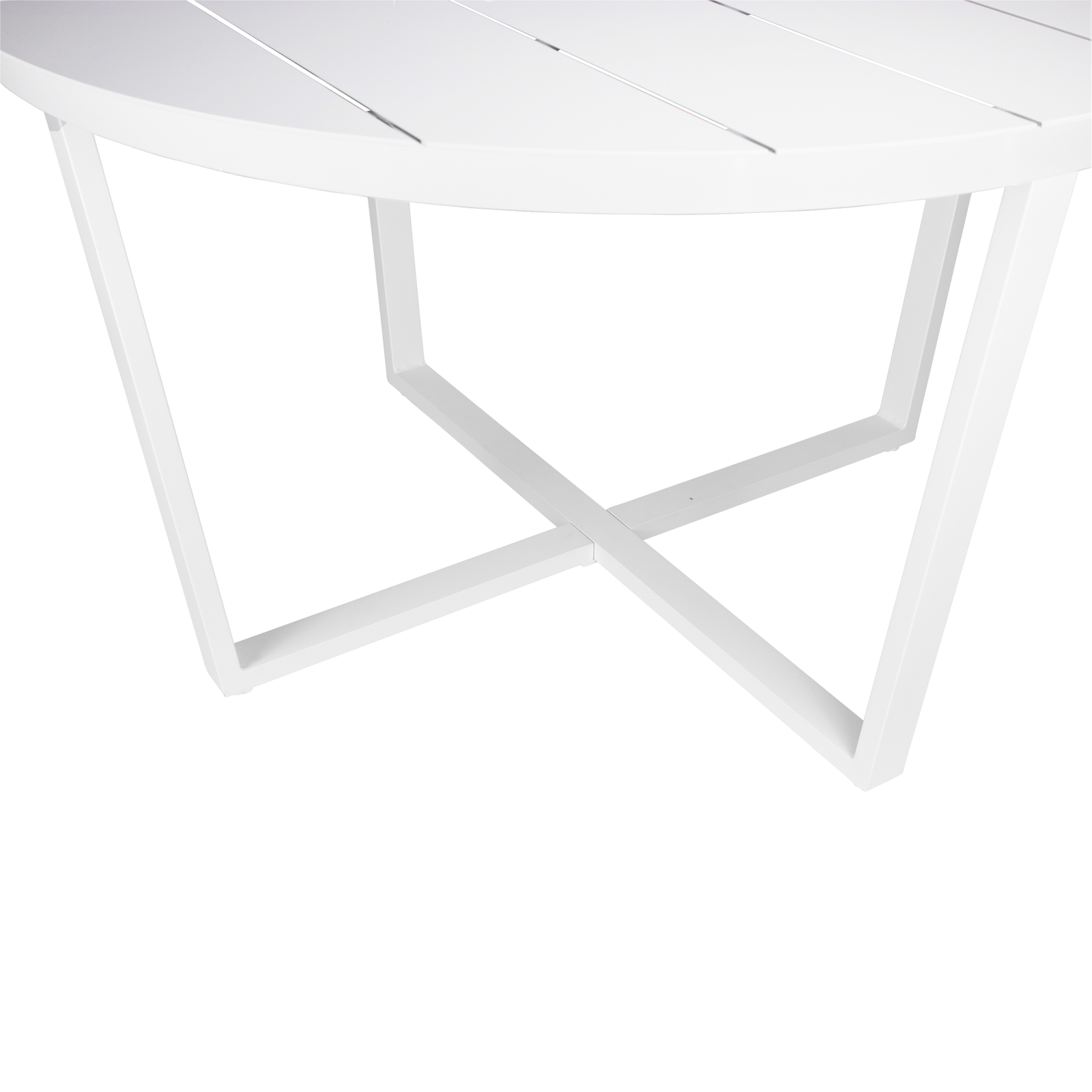 Round Outdoor Dining Table - Amalfi in Arctic White Aluminium - The Furniture Shack