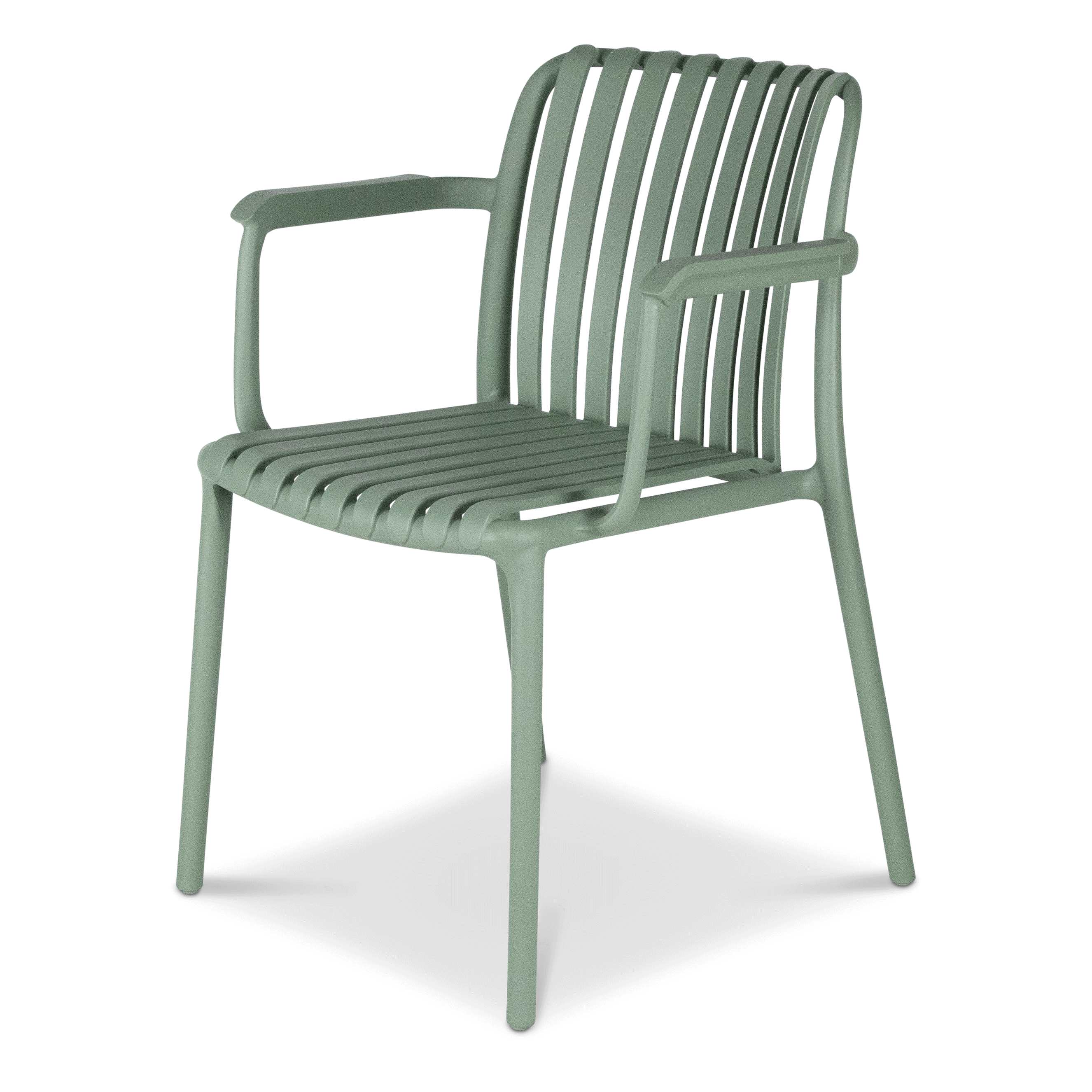 Salerno UV Polypropylene Premium Dining Chair with Arm in Sage