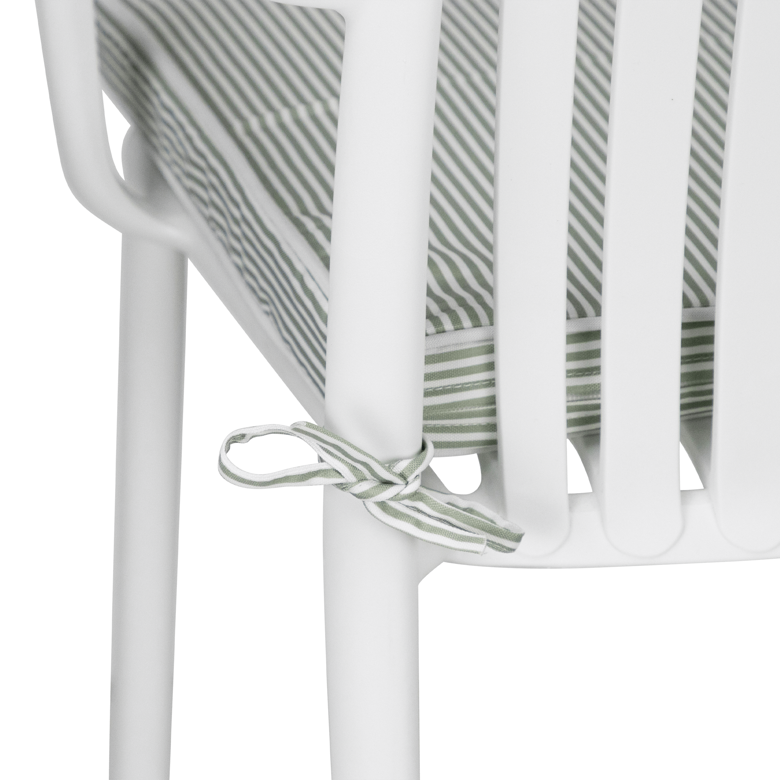 Tahiti Sage Stripe Square Outdoor Chair Pad - 43x43x4cm