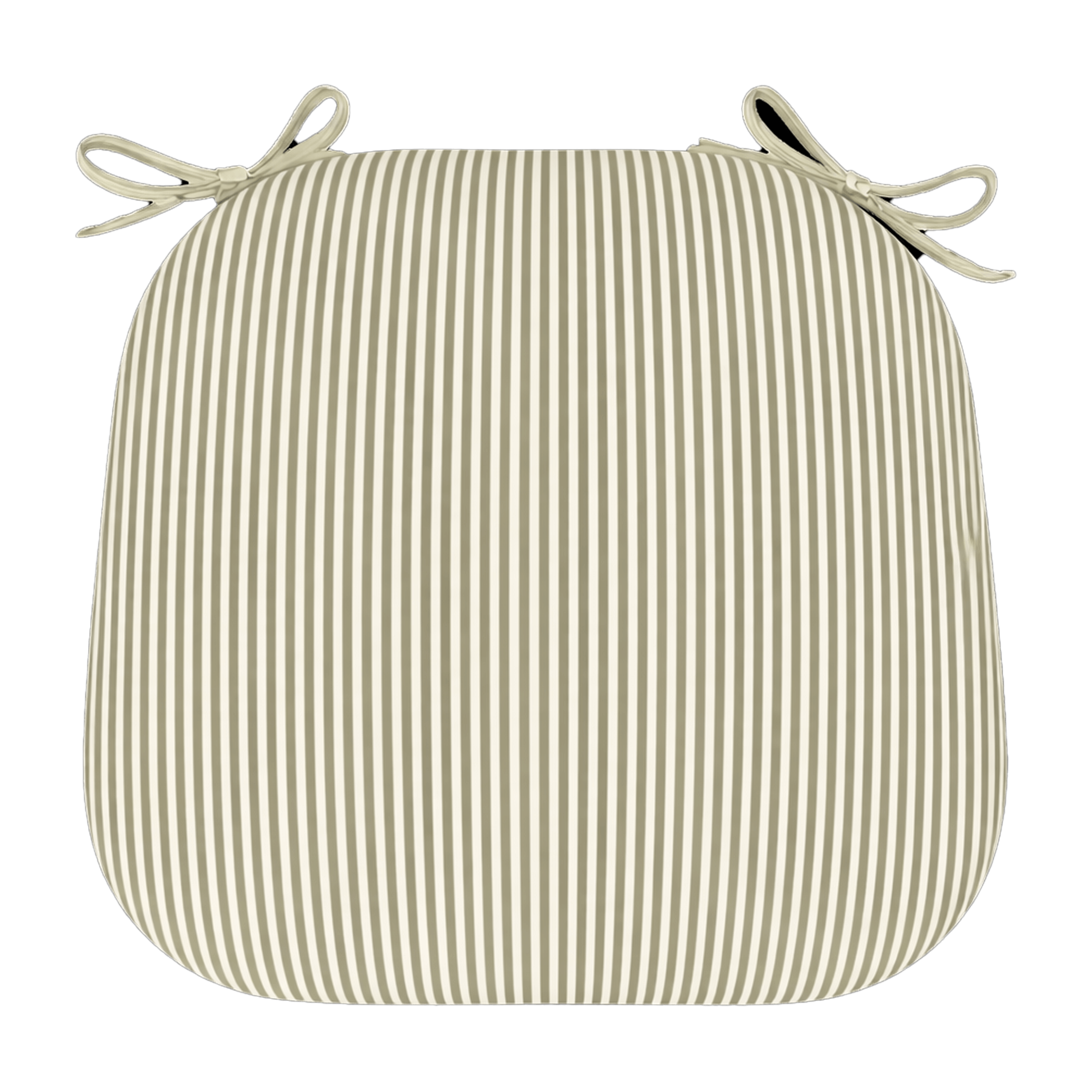 Tahiti Sage Stripe Rounded Outdoor Chair Pad - 40x42x5cm