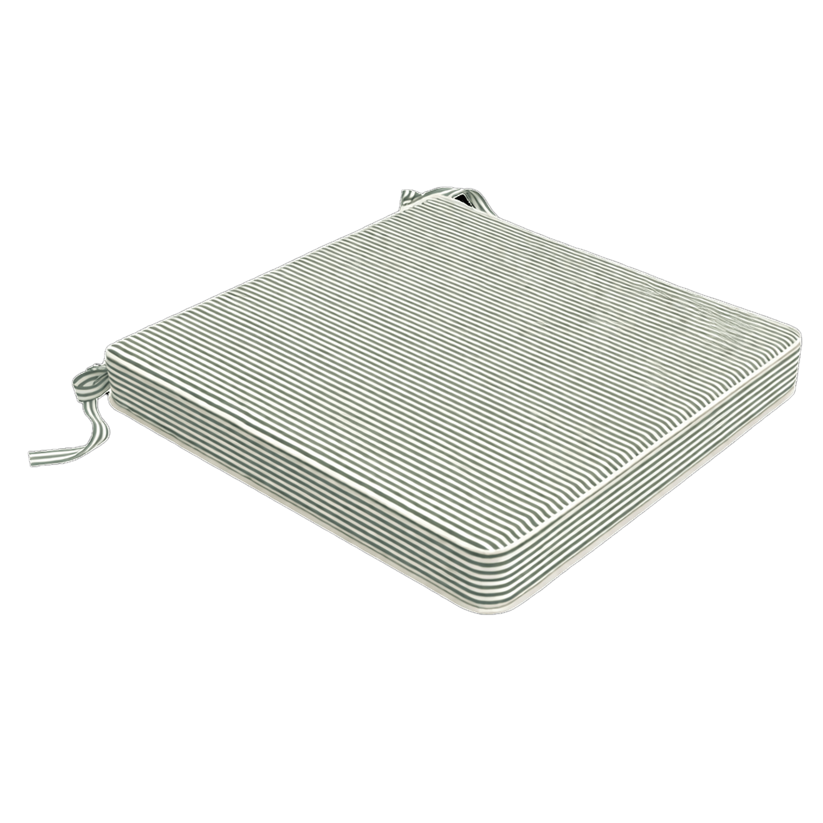 Tahiti Sage Stripe Square Outdoor Chair Pad - 43x43x4cm