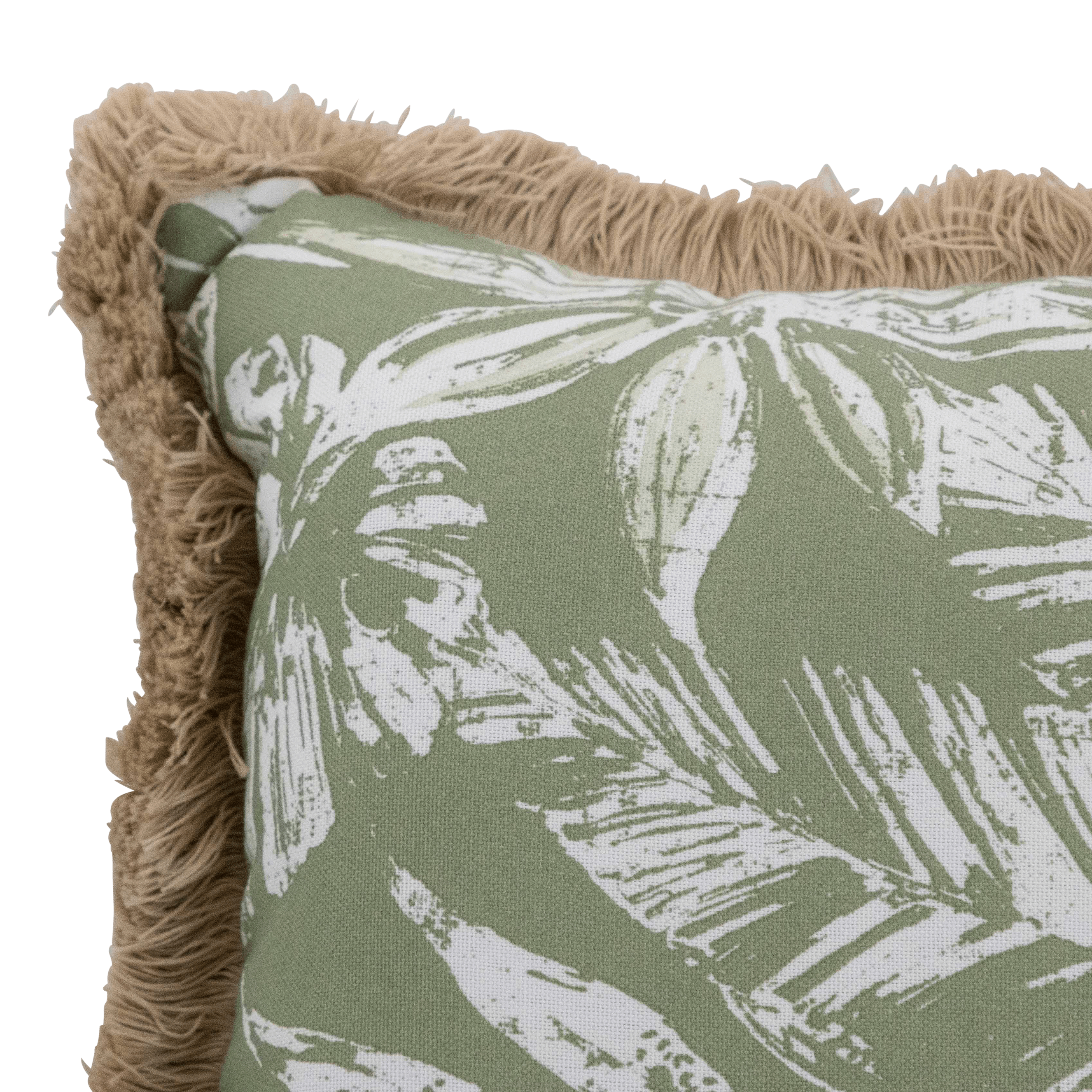 Tahiti Sage Escape - 50x50cm Fringed Outdoor Cushion