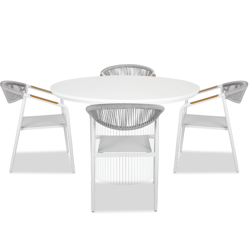 Sanctuary Round 5pc Dining Setting with Rope Chairs