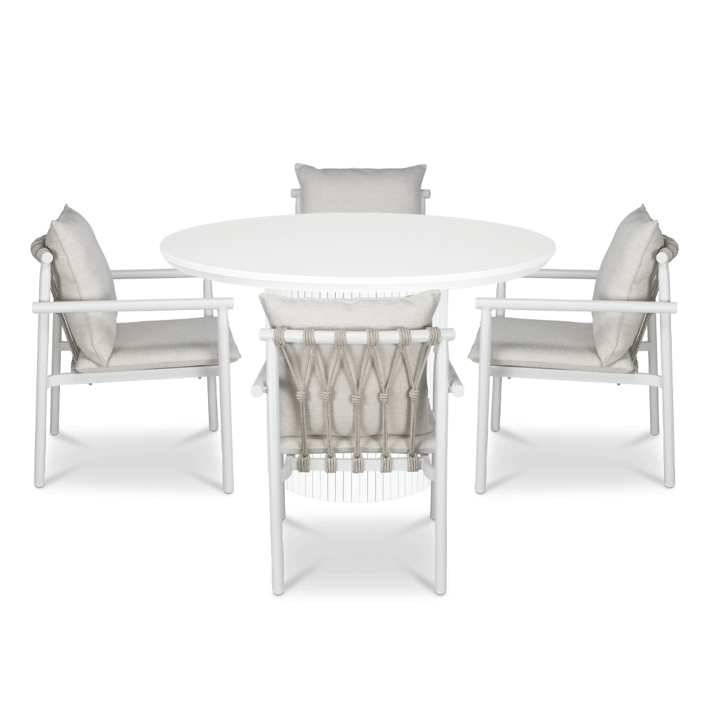 Sanctuary Round 5pc Dining Setting with Rope Chairs