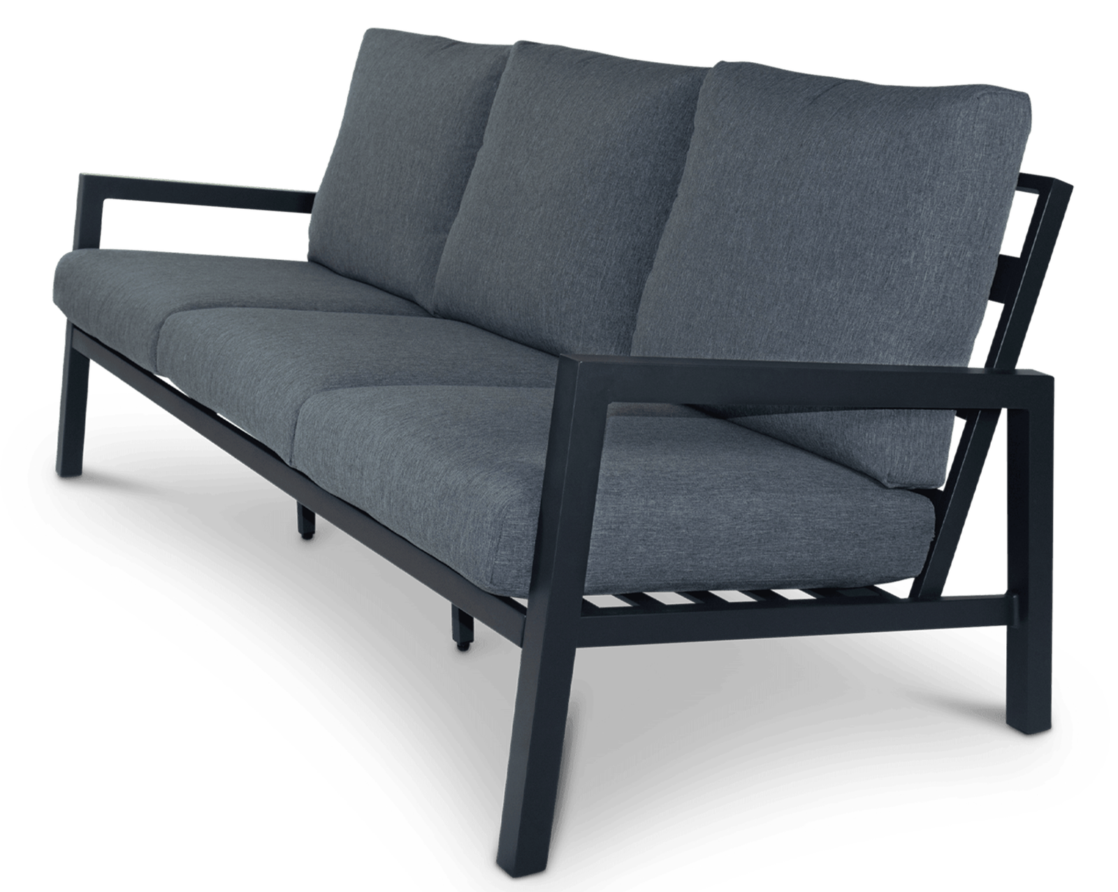 San Sebastian 3 Seater in Gunmetal with Platinum Olefin Cushions - The Furniture Shack