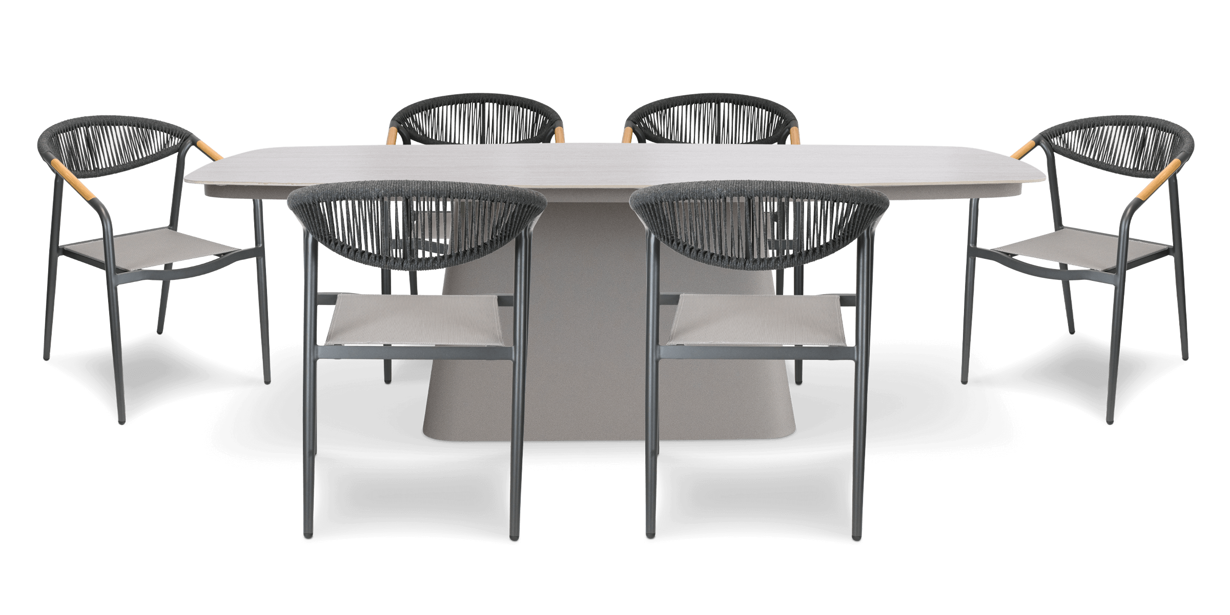 Trieste 7pc Dining Set with Rope Chairs