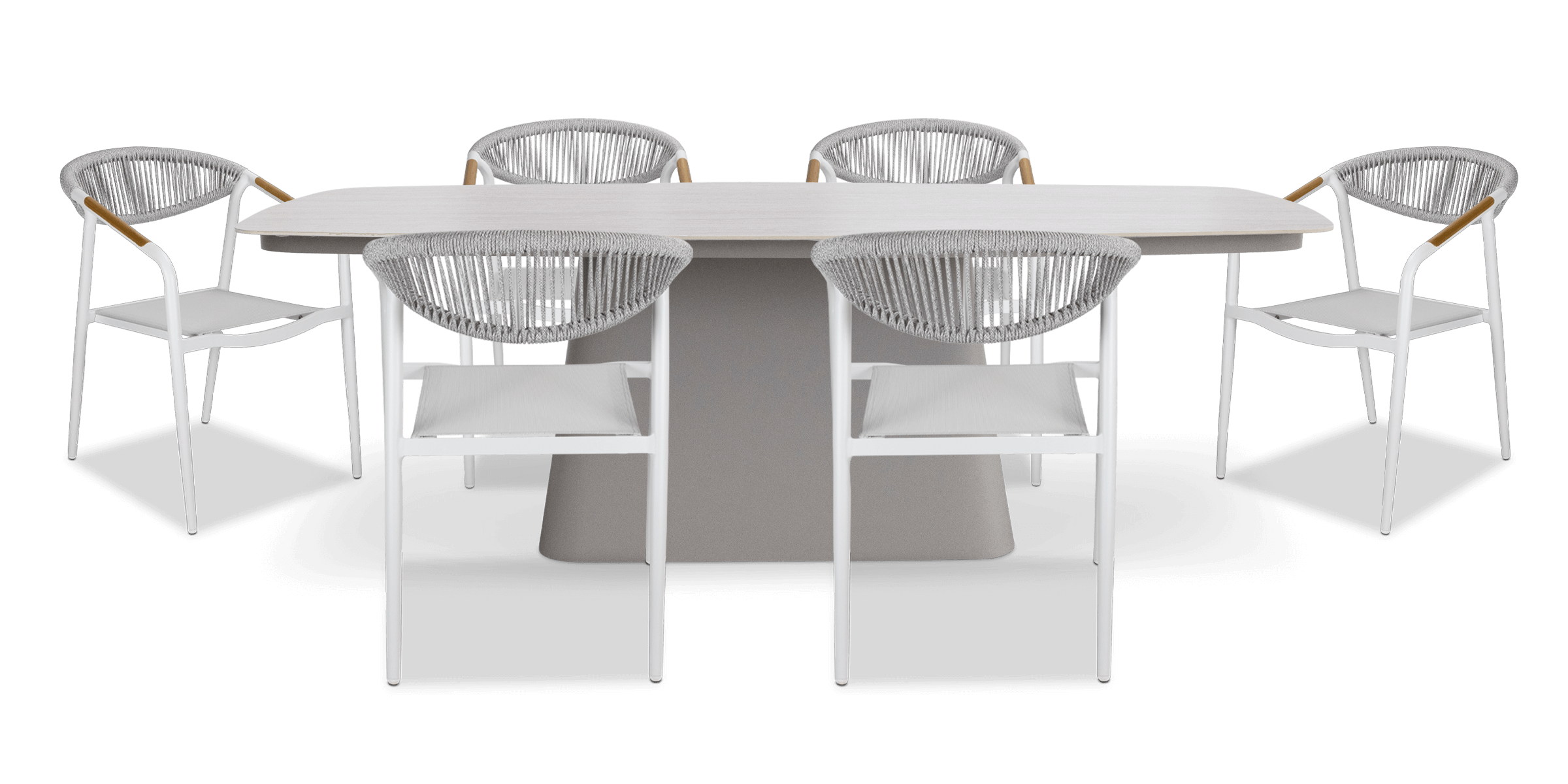 Trieste 7pc Dining Set with Rope Chairs