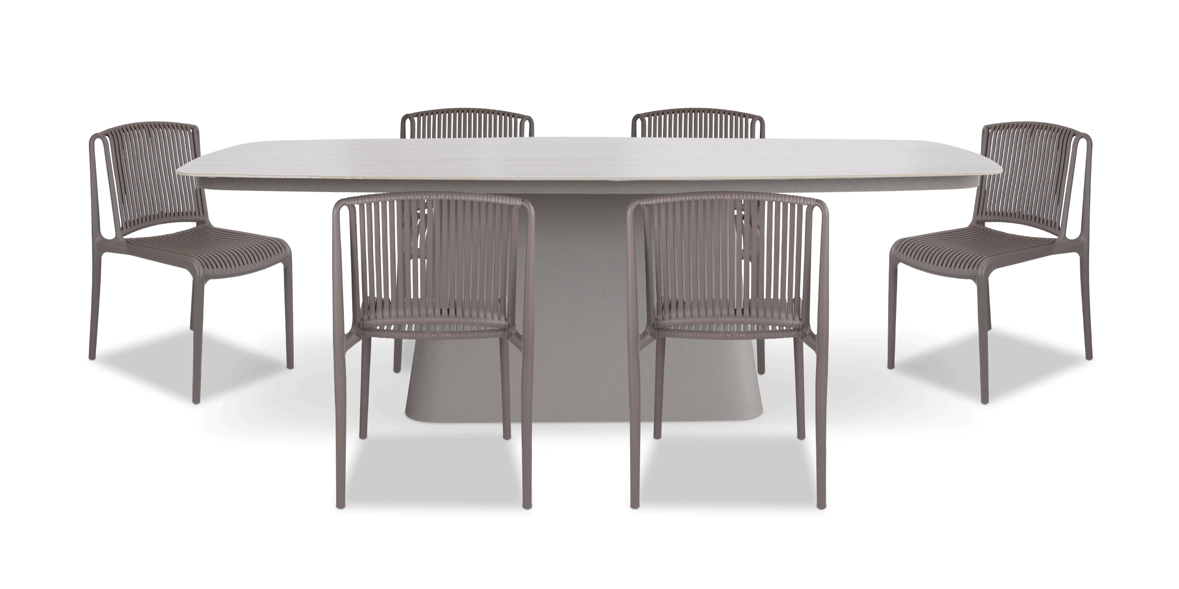 Trieste 7pc Dining Set with UV Plastic Outdoor Dining Chairs