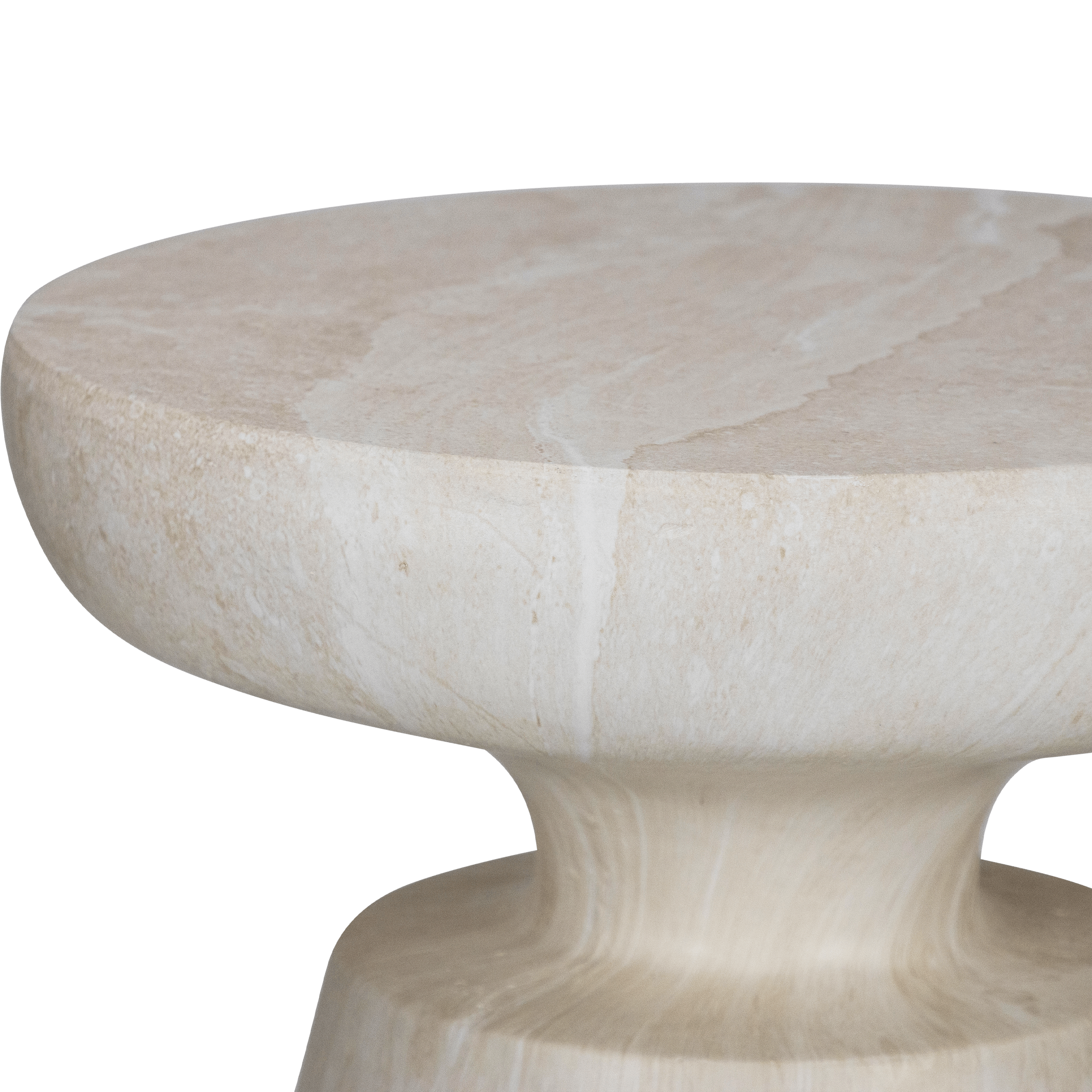Venezia Side Table in MGO Travertine Finish