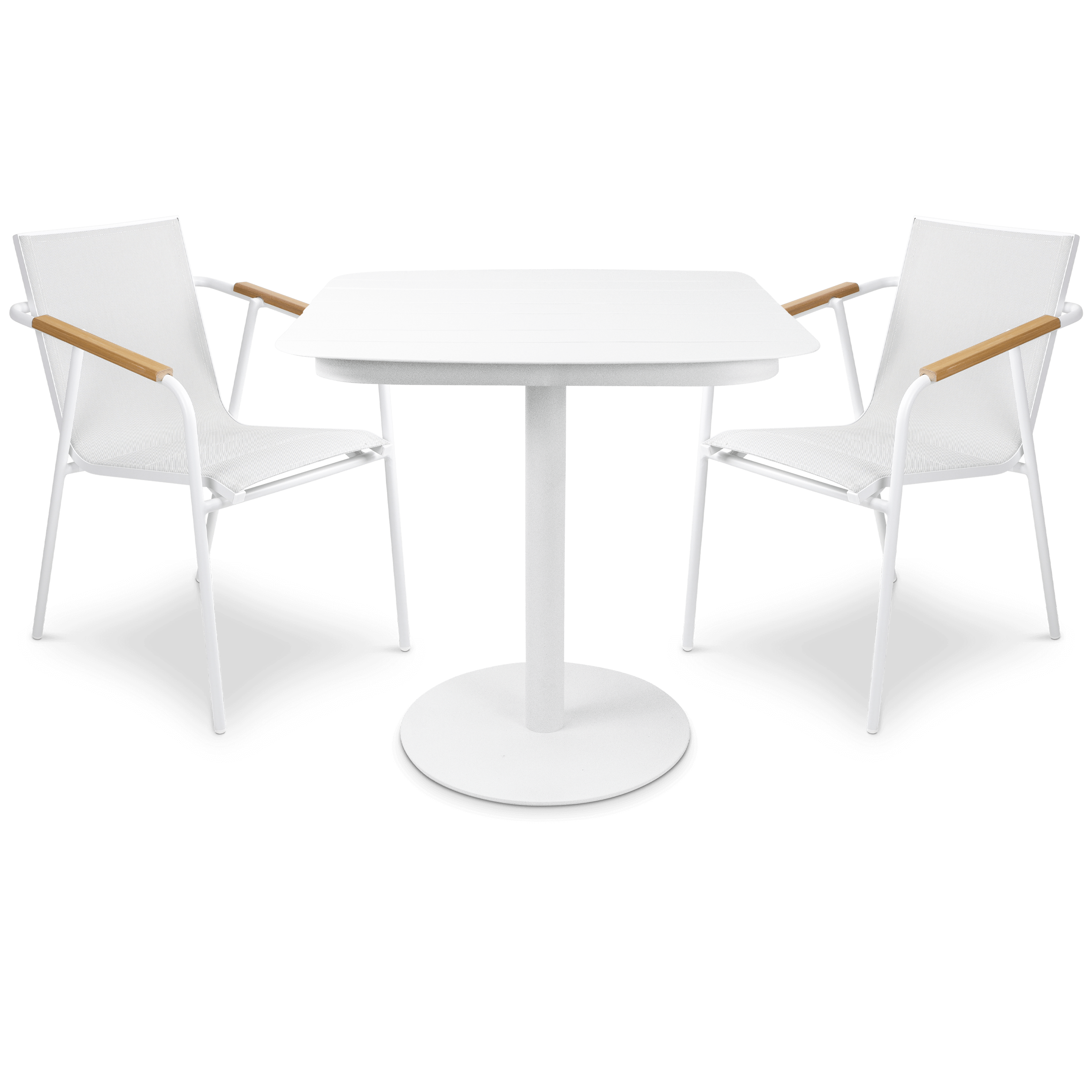 Cafe Collection 3pc Square Dining Suite with Aluminium Chairs