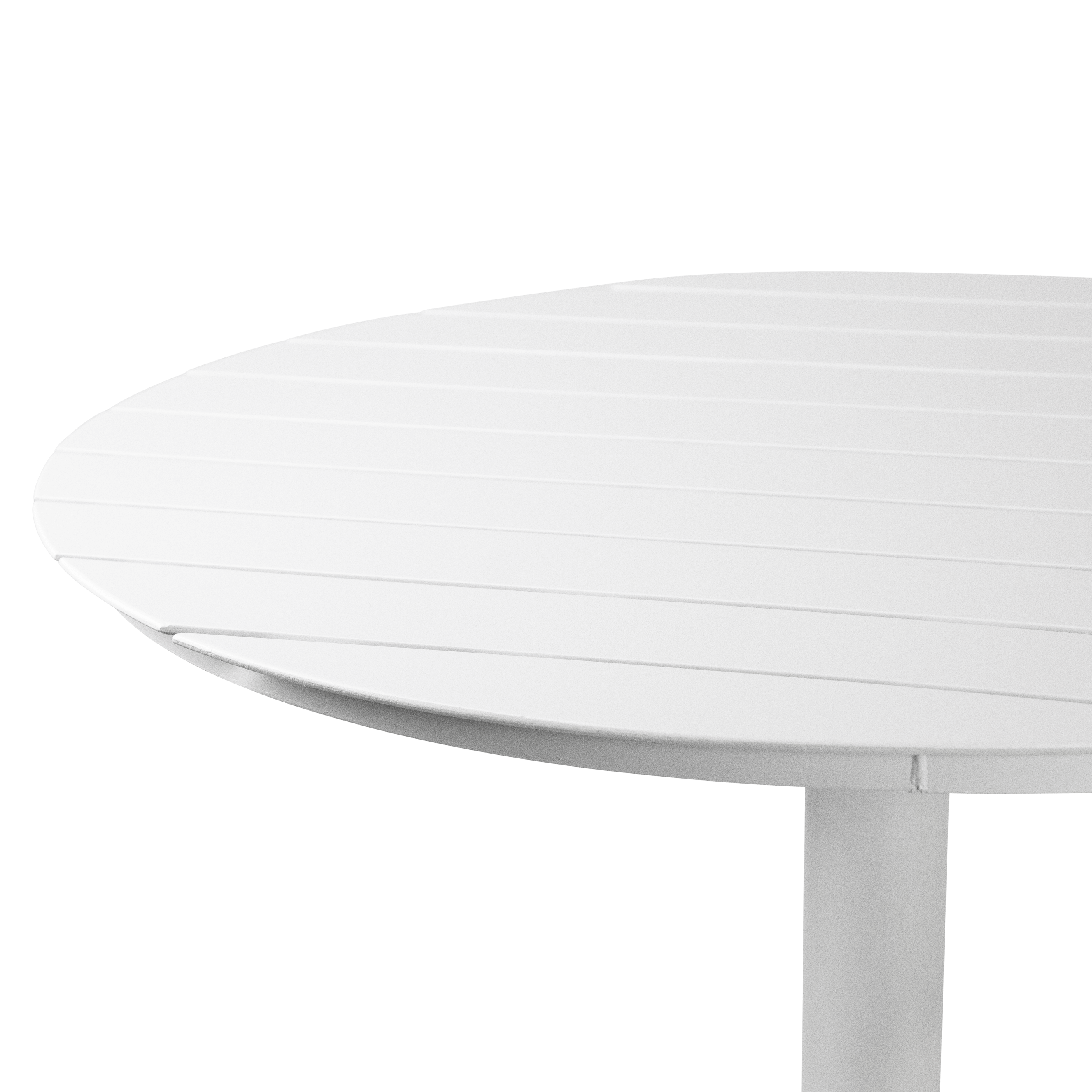 Cafe Collection Round Dining Table in Aluminium and Steel Base in Arctic White