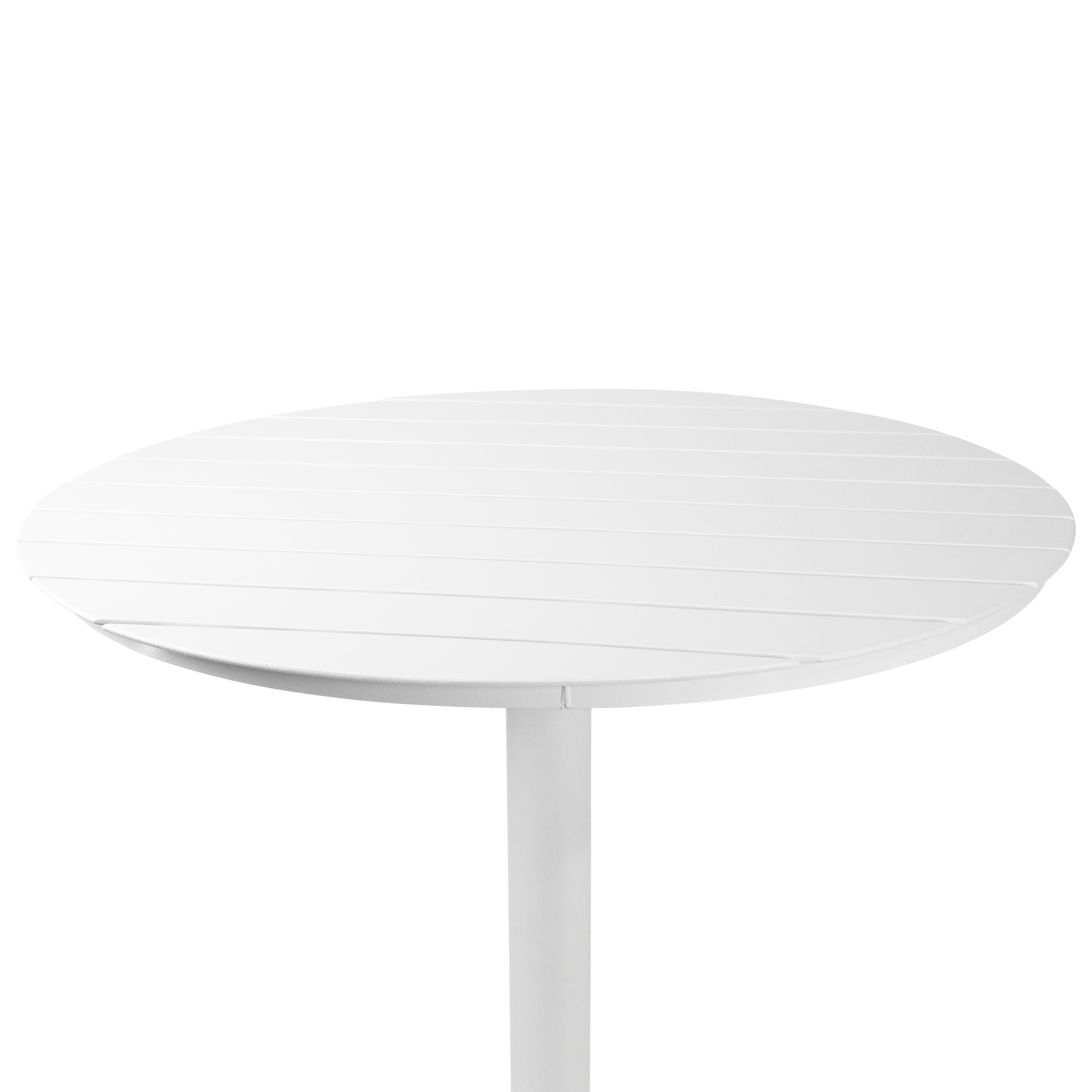 Cafe Collection Round Dining Table in Aluminium and Steel Base in Arctic White