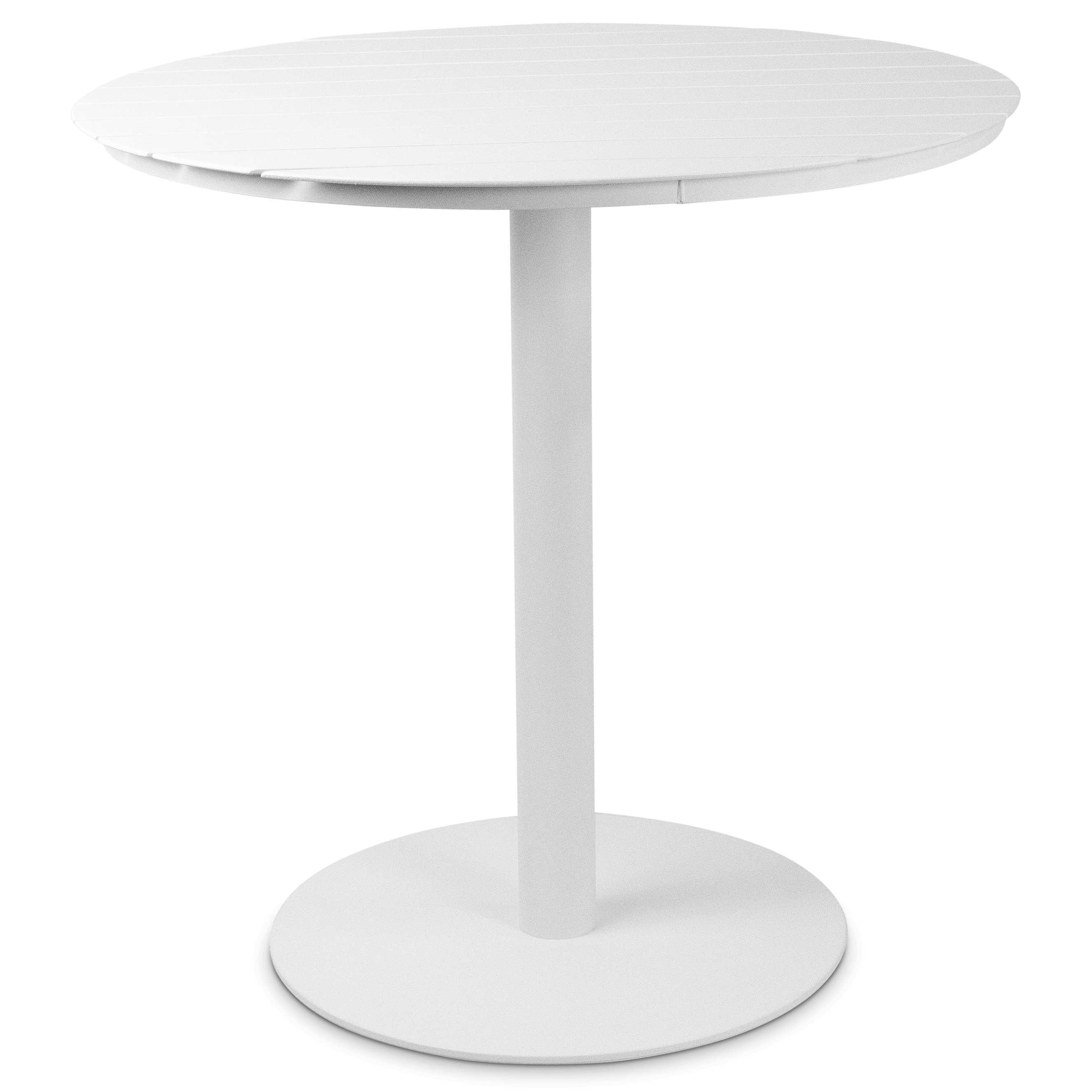 Cafe Collection Round Dining Table in Aluminium and Steel Base in Arctic White