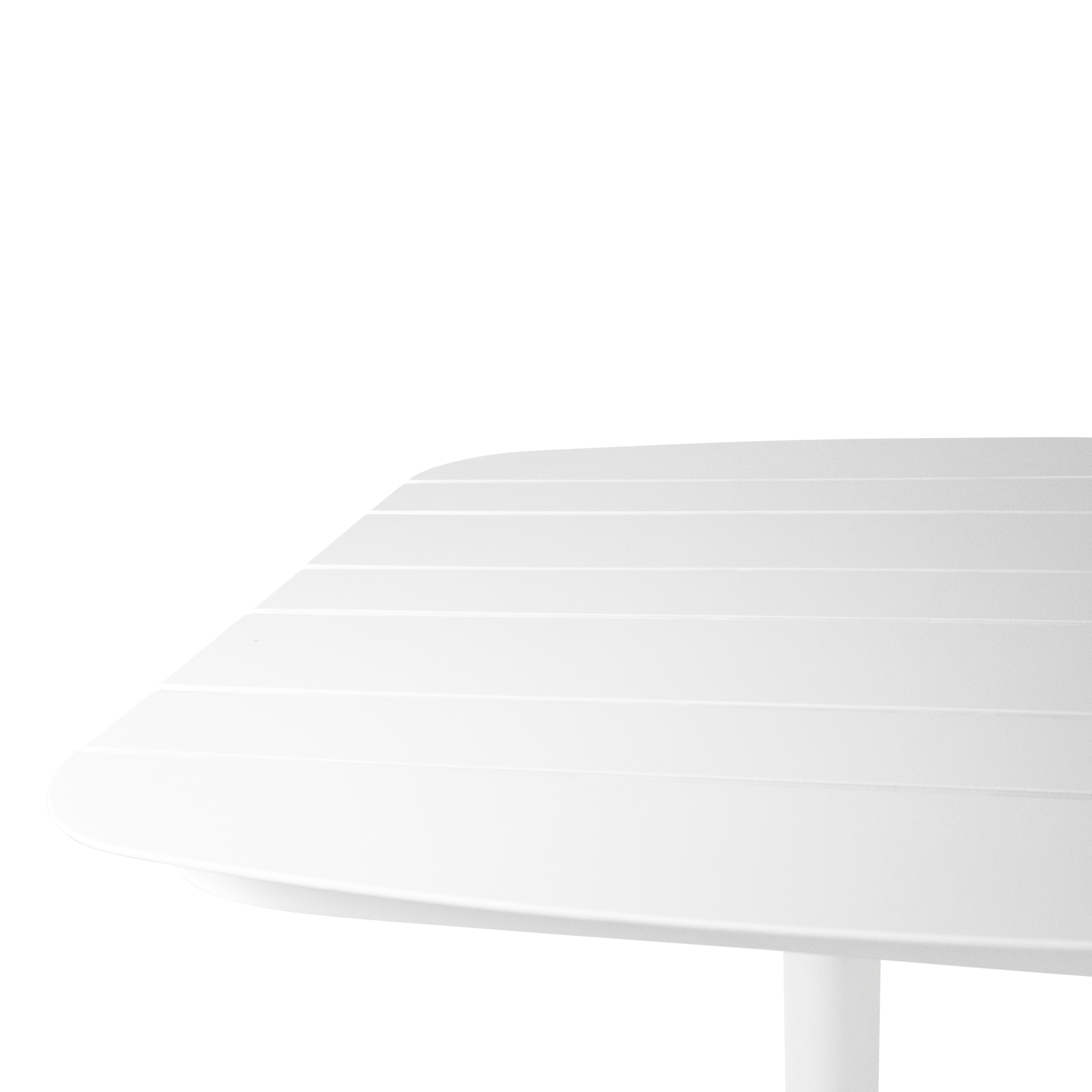 Cafe Collection Square Bar Table in Aluminium and Steel Base in Arctic White