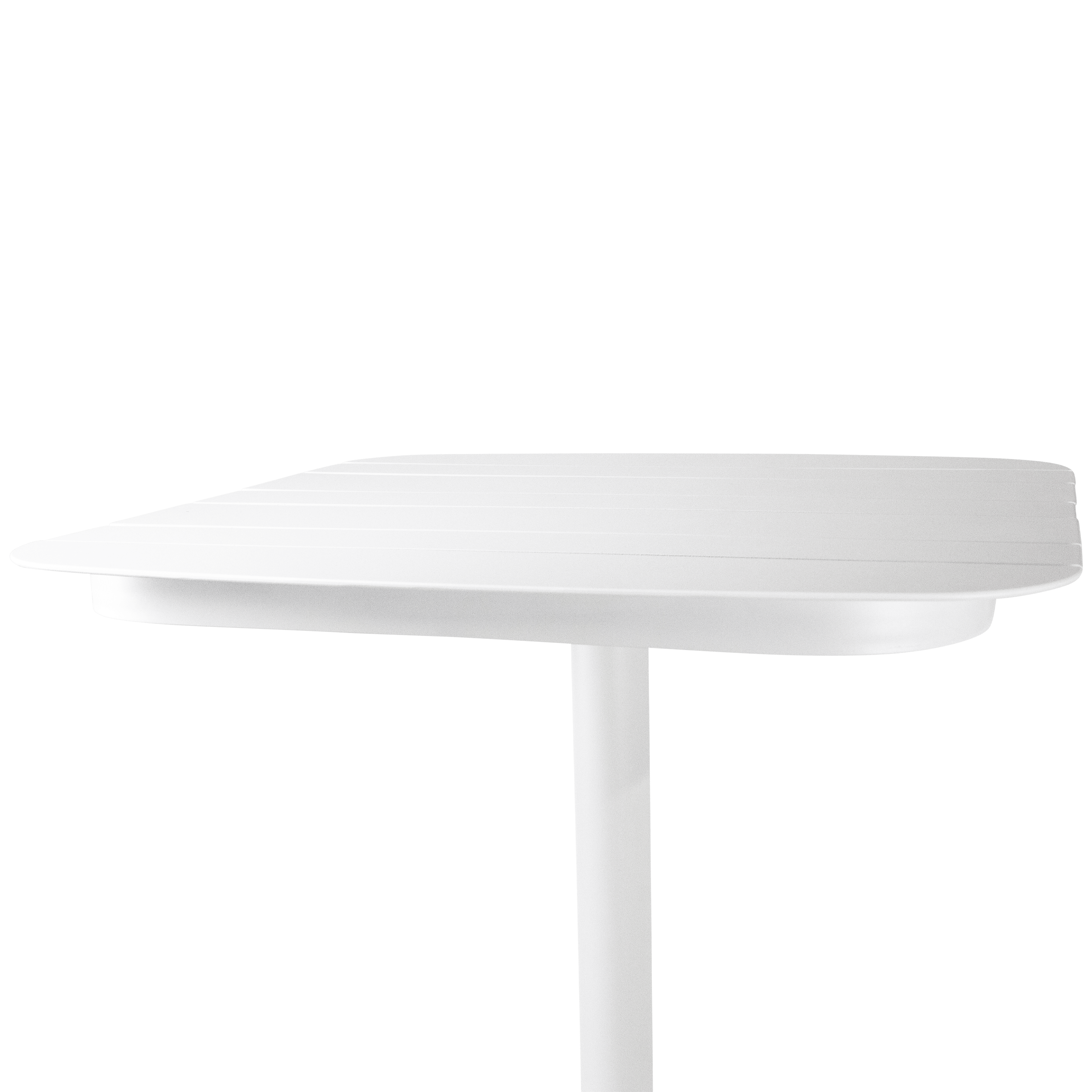 Cafe Collection Square Bar Table in Aluminium and Steel Base in Arctic White