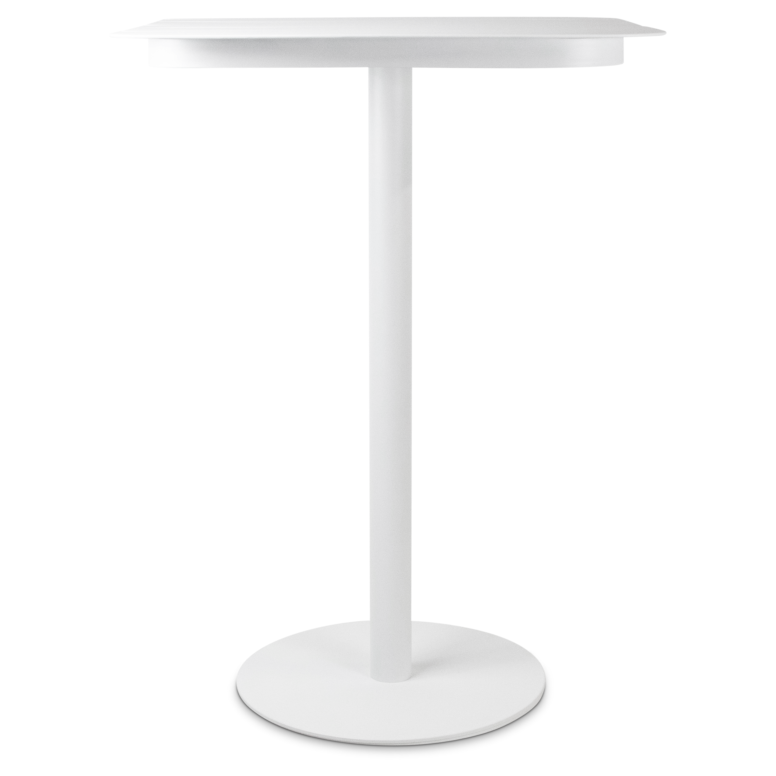 Cafe Collection Square Bar Table in Aluminium and Steel Base in Arctic White