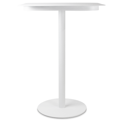 Cafe Collection Square Bar Table in Aluminium and Steel Base in Arctic White