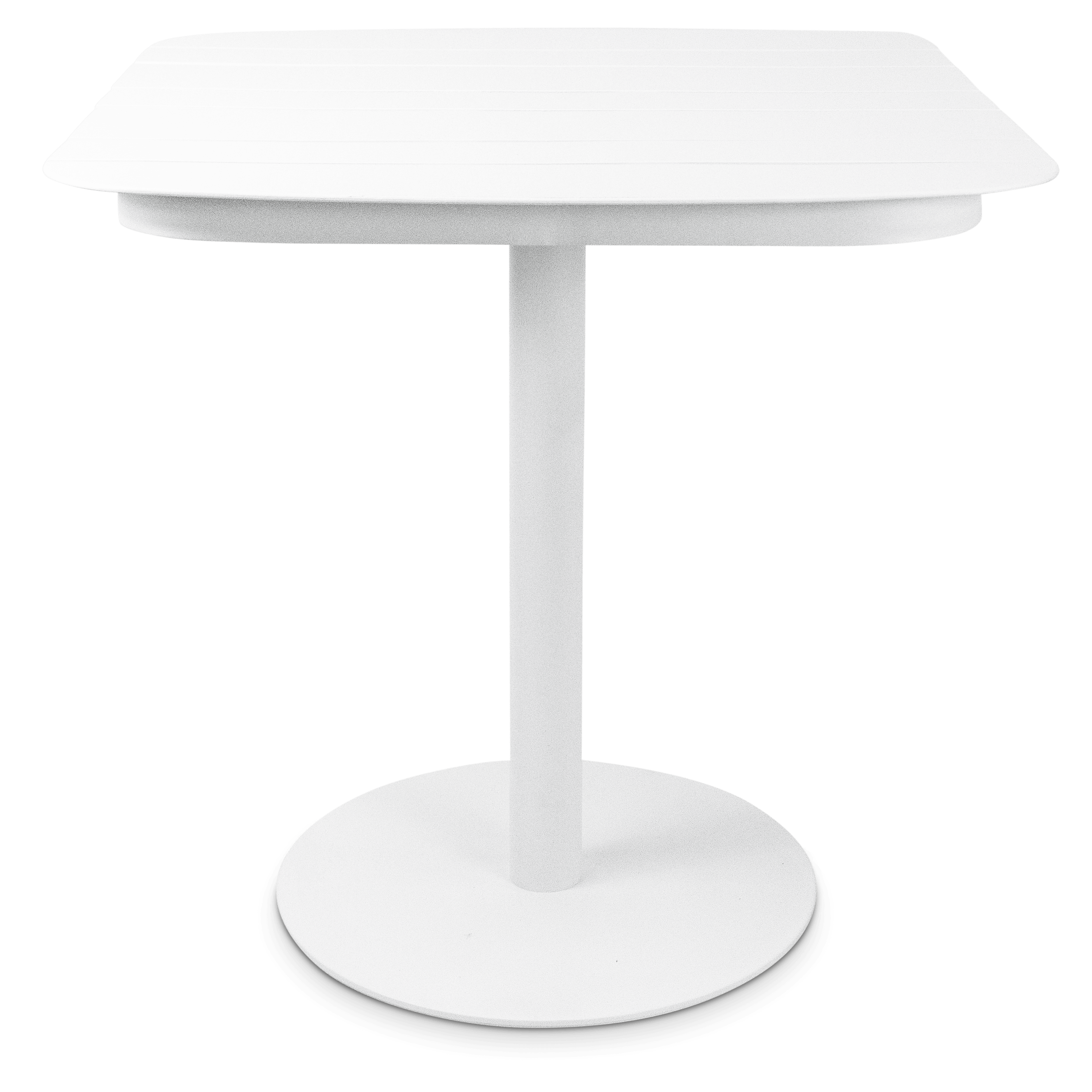 Cafe Collection Square Dining Table in Aluminium and Steel Base in Arctic White