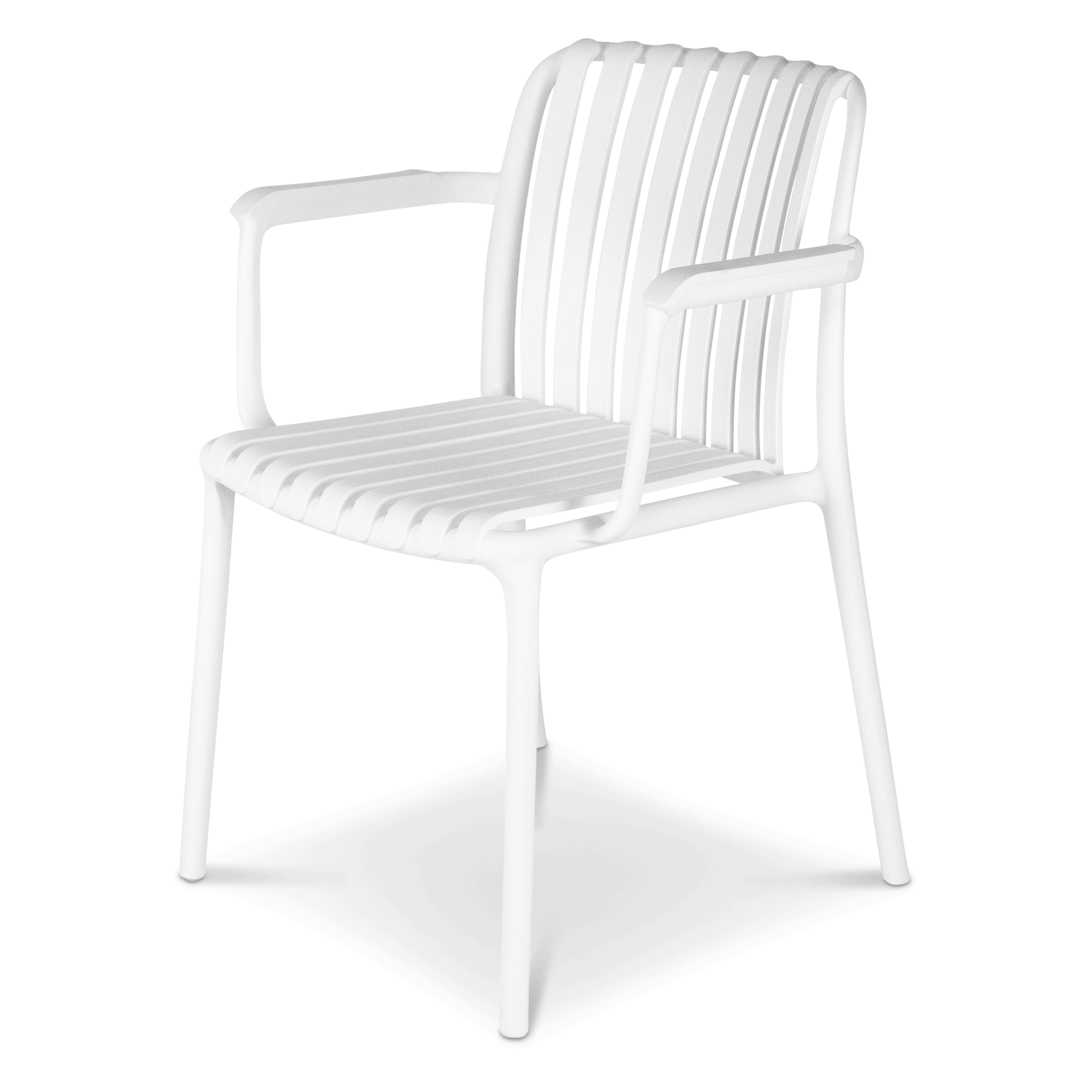 Salerno UV Polypropylene Premium Dining Chair with Arm in Arctic White