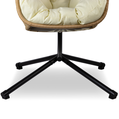 Zen Hanging Pod in Jute Rattan and Linen SpunPoly Cushion