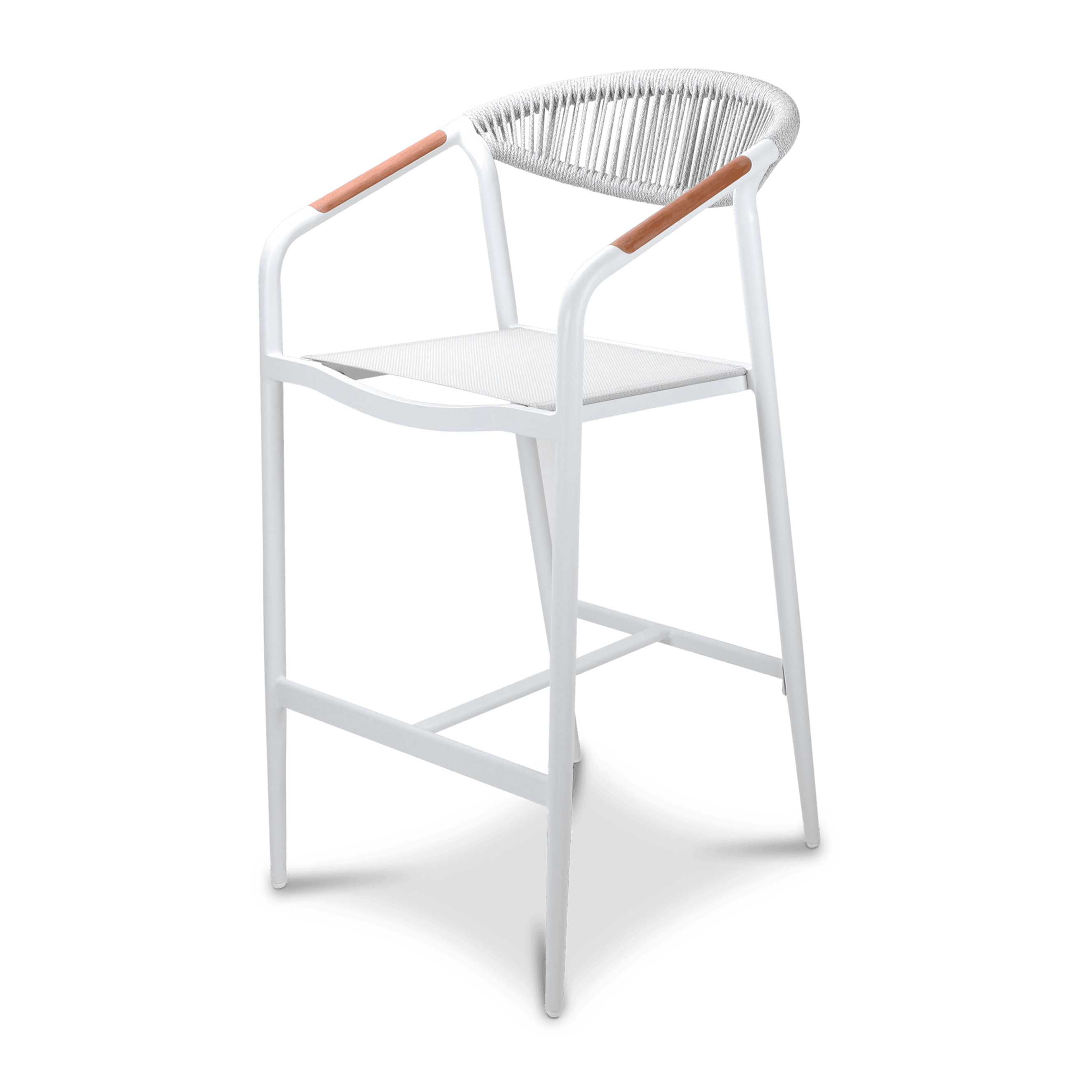 Cafe Collection Round 3pc Bar Suite in White Aluminium