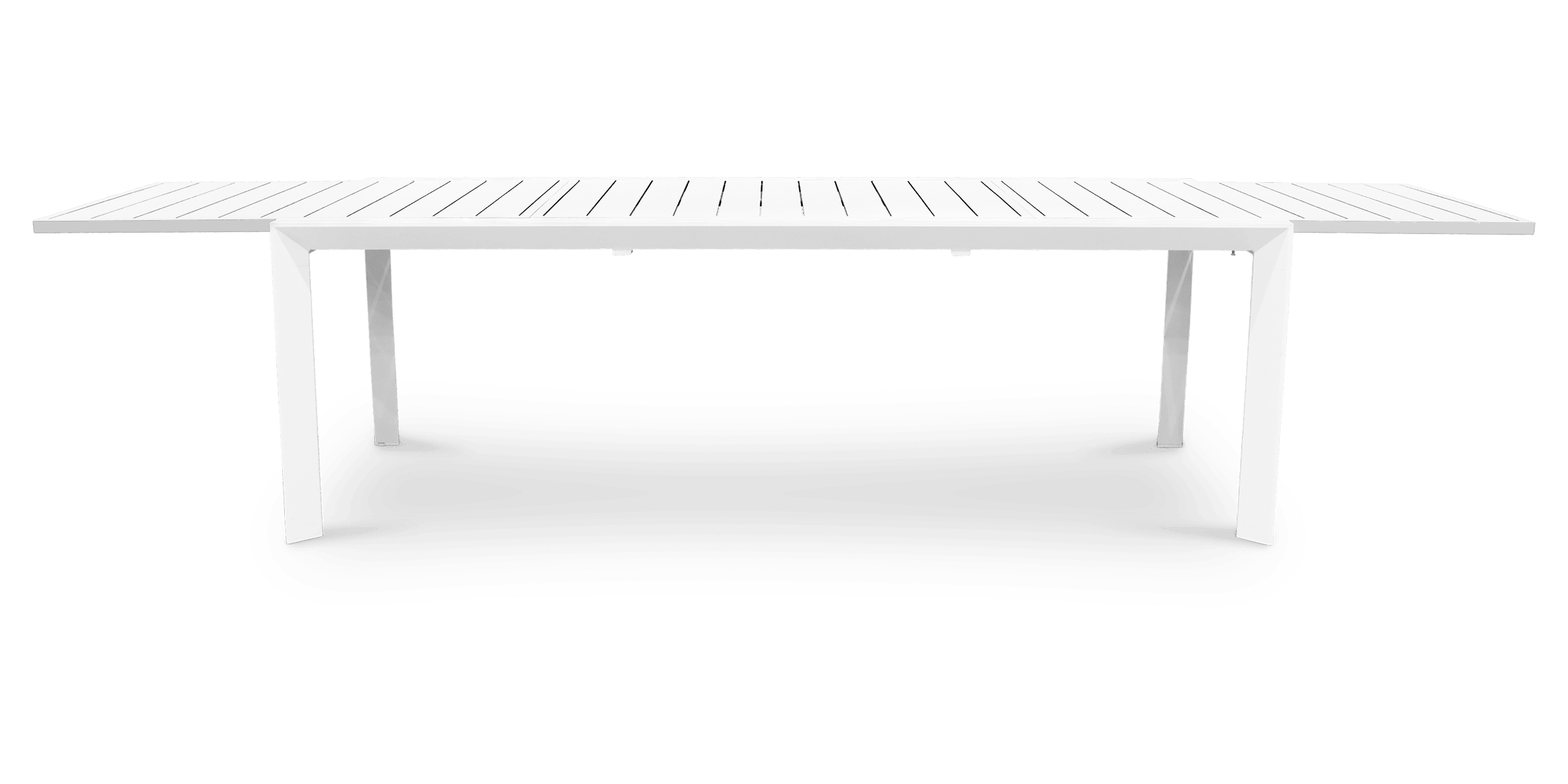 Morocco Outdoor Extension Dining Table (230cm - 345cm) in White Aluminium