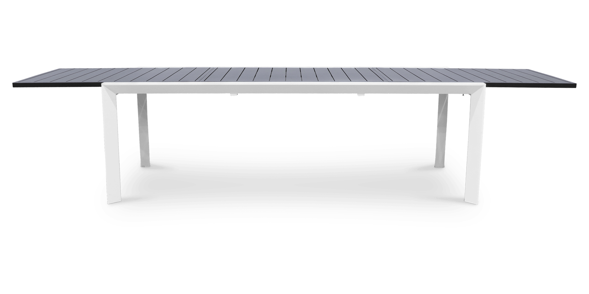 Morocco Outdoor Extension Dining Table (230cm-345cm) in White and Grey Inset Top