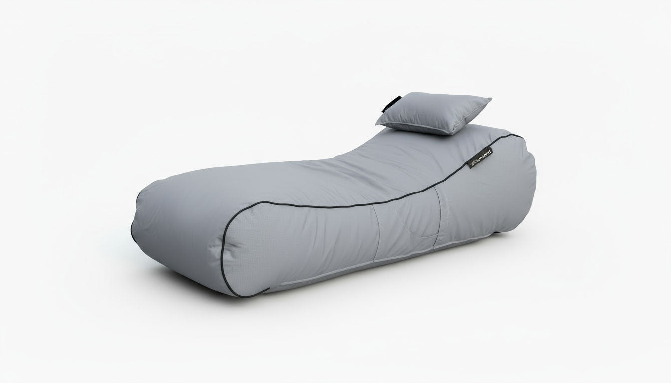 Noosa Indoor/Outdoor Bean Bag in Tweed Navy