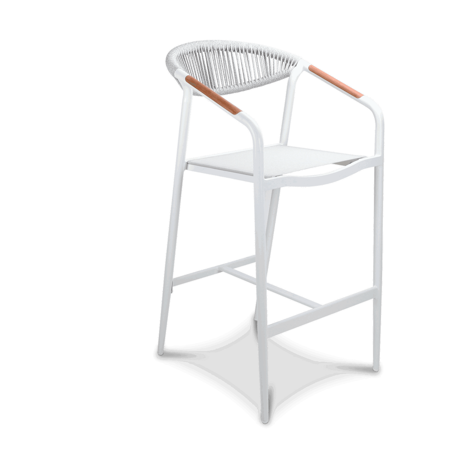 Amalfi Square 5pc Bar Suite in Arctic White Aluminium - The Furniture Shack