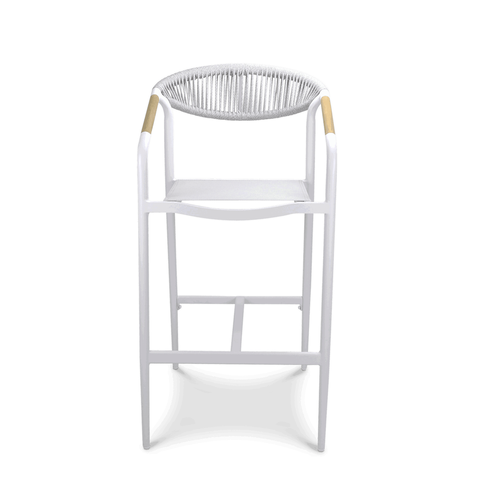 Amalfi Square 5pc Bar Suite in Arctic White Aluminium - The Furniture Shack