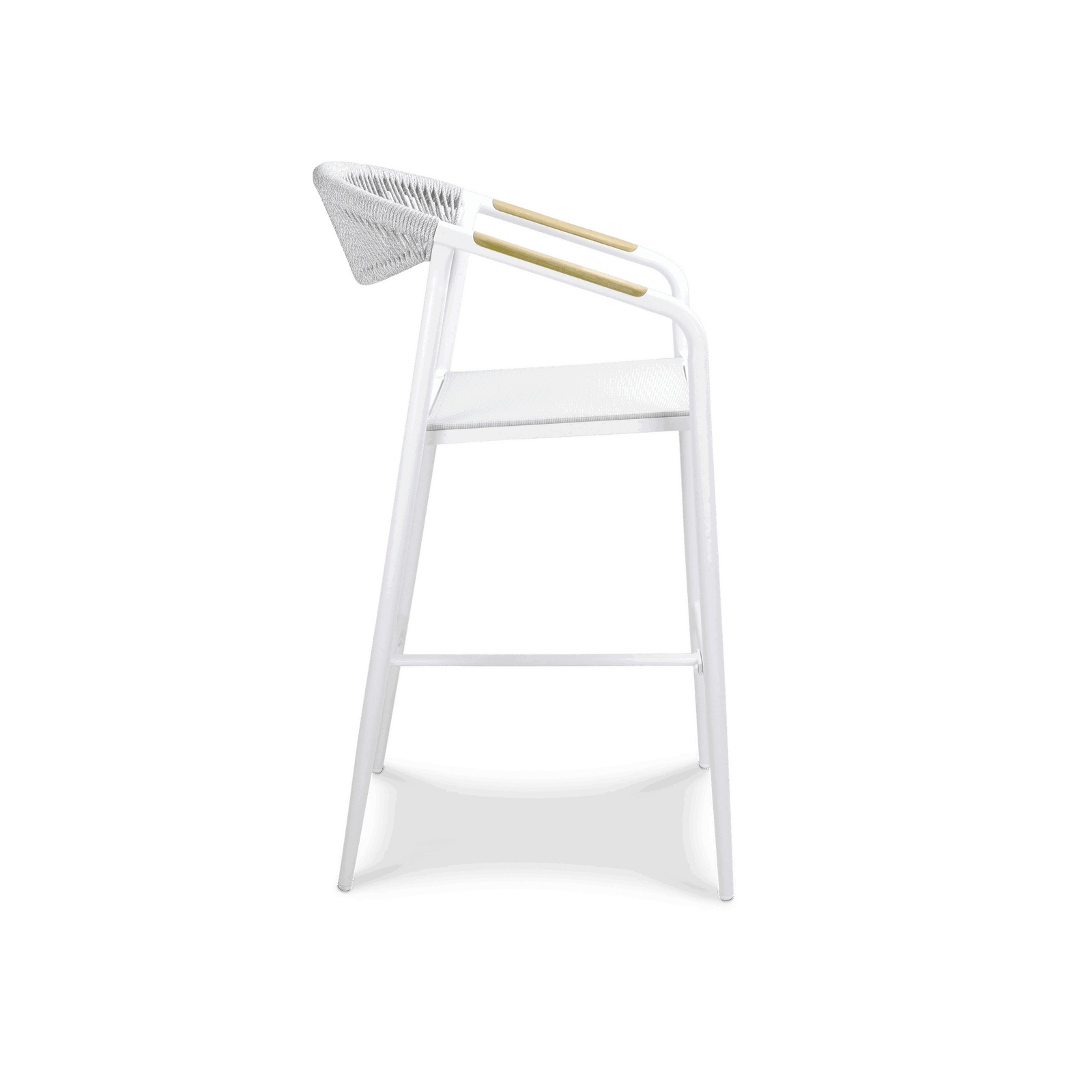 Amalfi Square 5pc Bar Suite in Arctic White Aluminium - The Furniture Shack