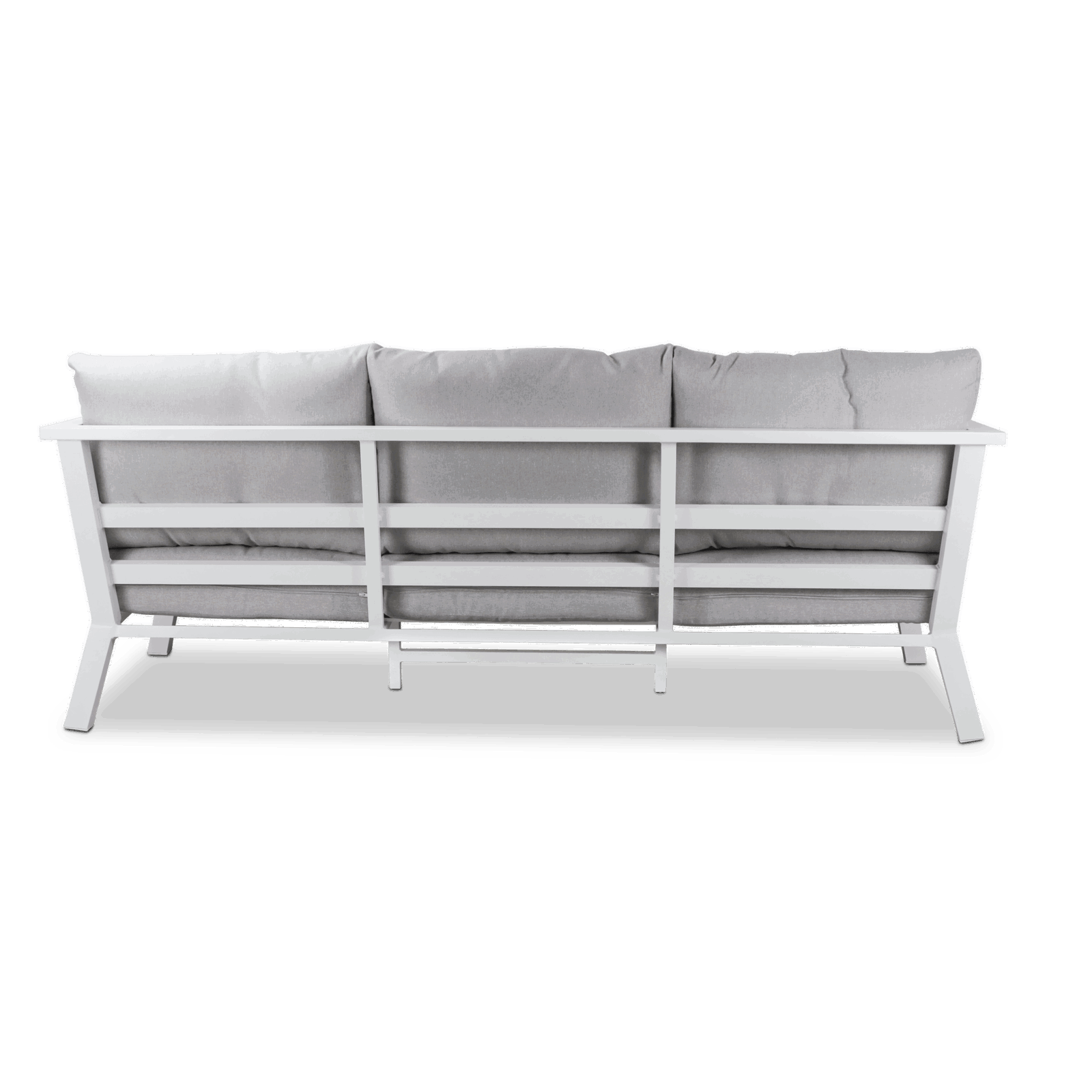 Aveiro 3 Seater in Arctic White with Stone Olefin Cushions - The Furniture Shack