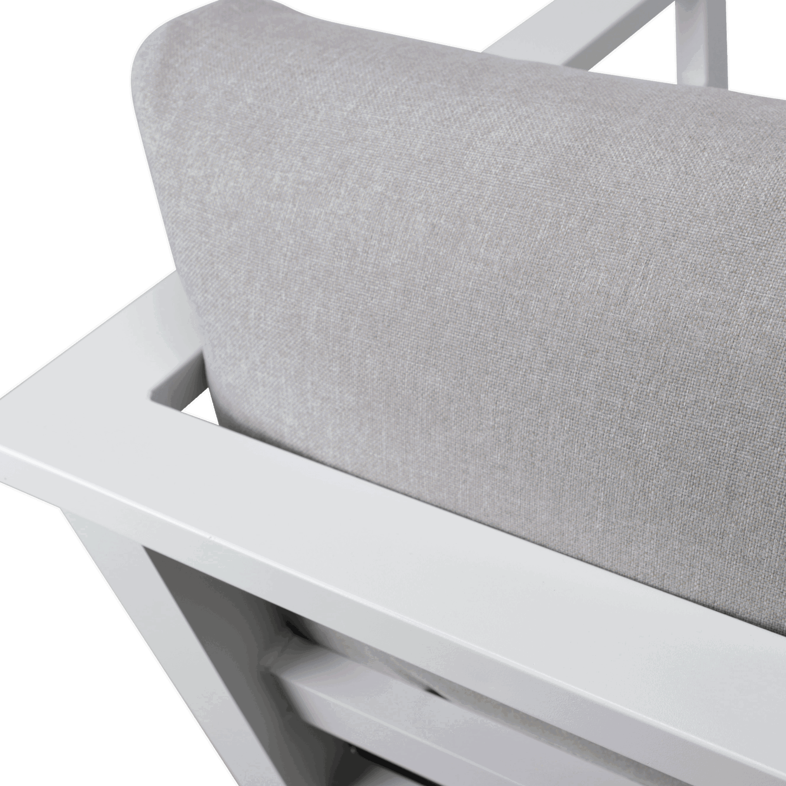 Aveiro Outdoor Armchair in Arctic White with Stone Olefin Cushion - The Furniture Shack
