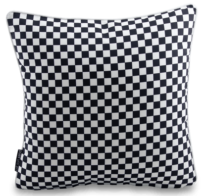 Bondi Black Check - 45 x 45 cm Piped Cushion - The Furniture Shack