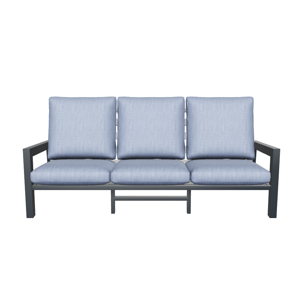 San Sebastian 3 Seater in Gunmetal with Platinum Olefin Cushions