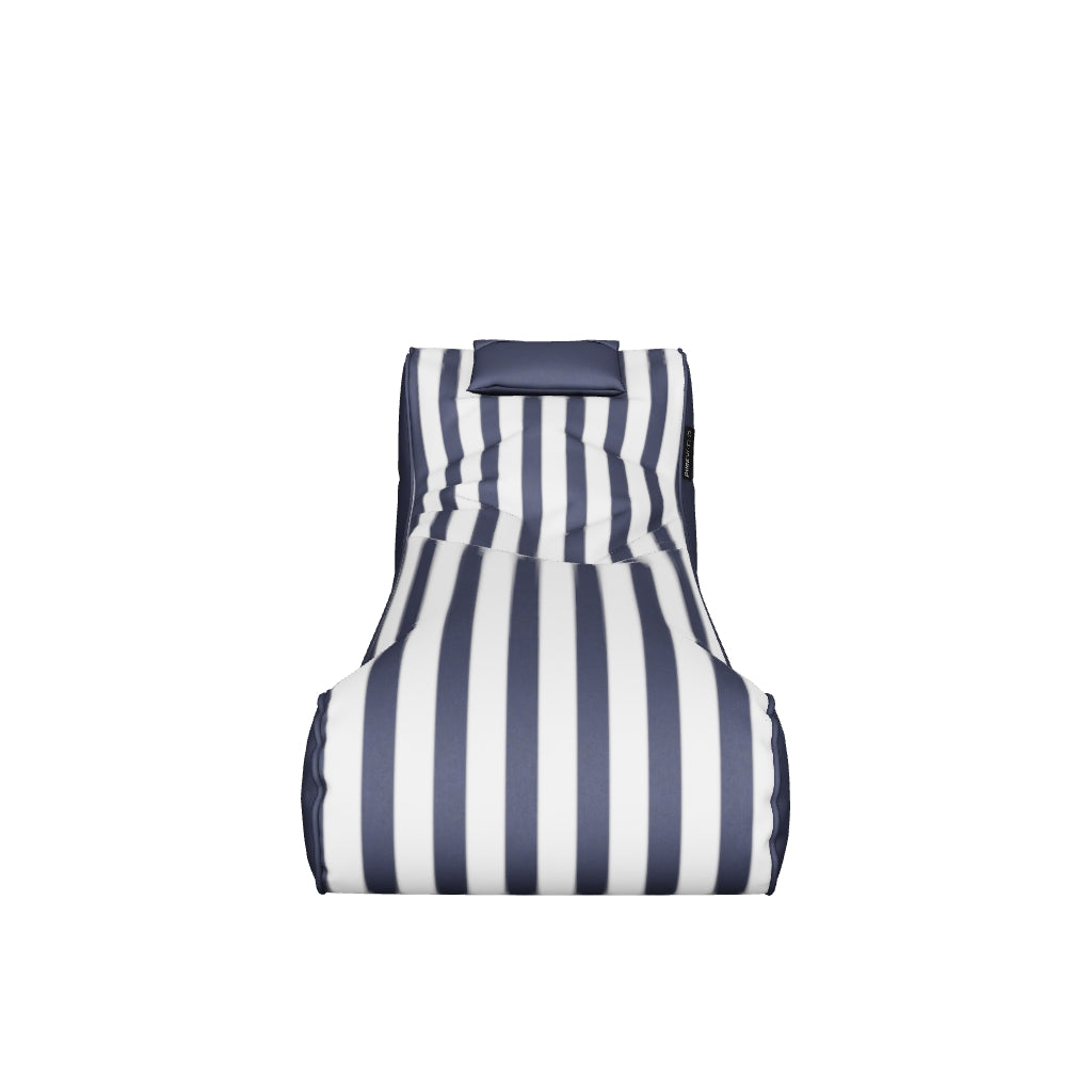 Bondi Indoor/Outdoor Bean Bag in Navy Stripe