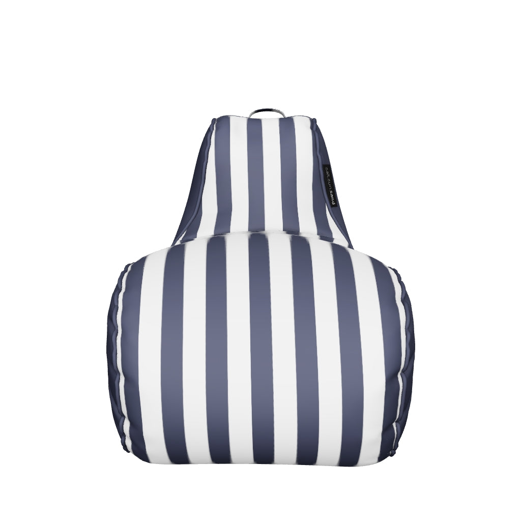 Byron Bay Indoor/Outdoor Bean Bag in Navy Stripe