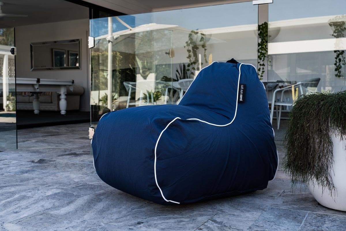 Byron Bay Indoor/Outdoor Bean Bag in Navy - The Furniture Shack