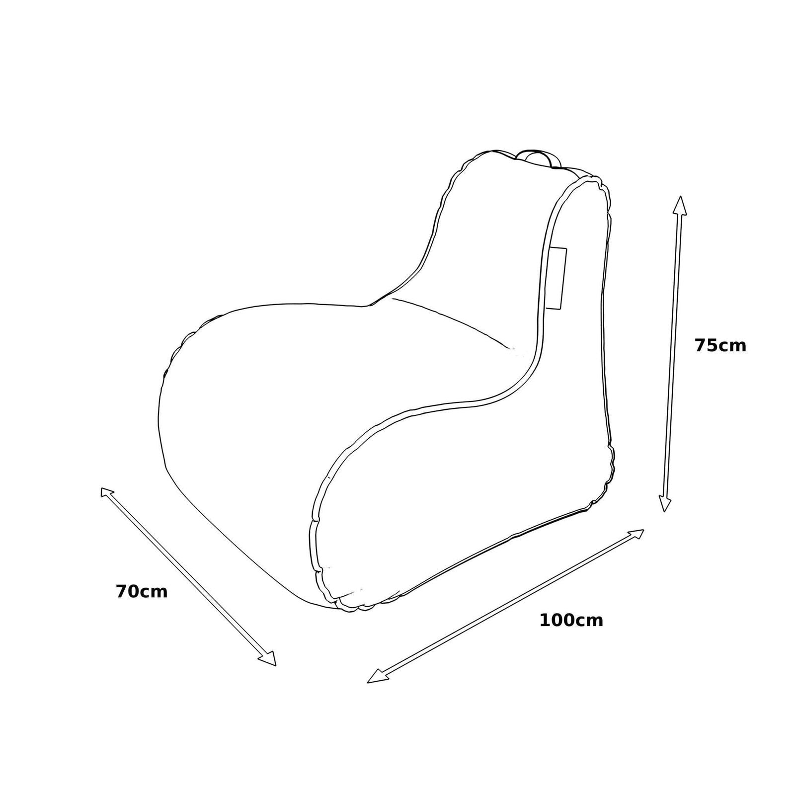 Byron Bay Indoor/Outdoor Bean Bag in Tweed Navy - The Furniture Shack