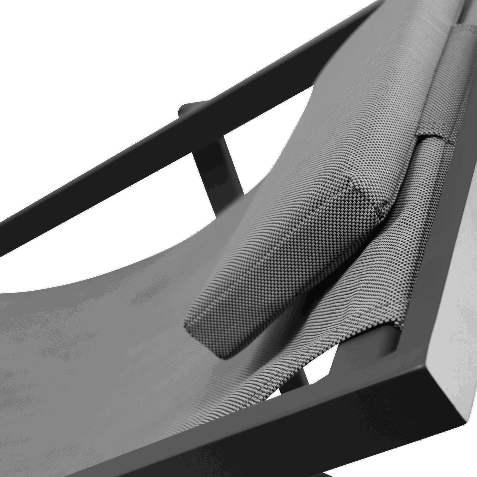 Chill Outdoor Deck Chair in Gunmetal Aluminium Frame and Charcoal Grey Textilene - The Furniture Shack