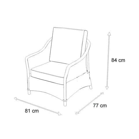 Hamptons Outdoor Wicker Armchair in Surfmist Wicker and Dune Spunpoly Cushions - The Furniture Shack