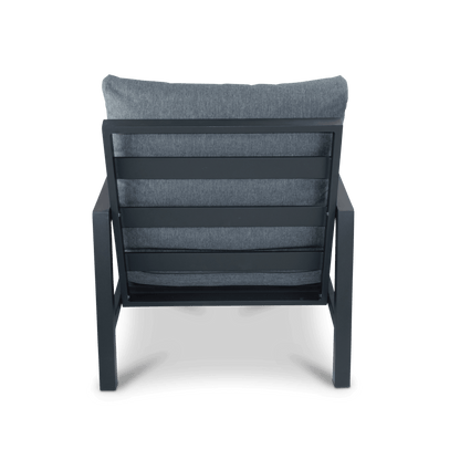 San Sebastian 3pc Occasional Set in Gunmetal with Platinum Olefin Cushions - The Furniture Shack