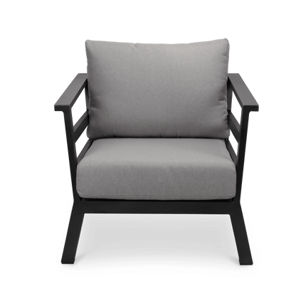 Aveiro & Santorini Large 3pc Occasional Set in Gunmetal Grey with Stone Olefin Cushions - The Furniture Shack