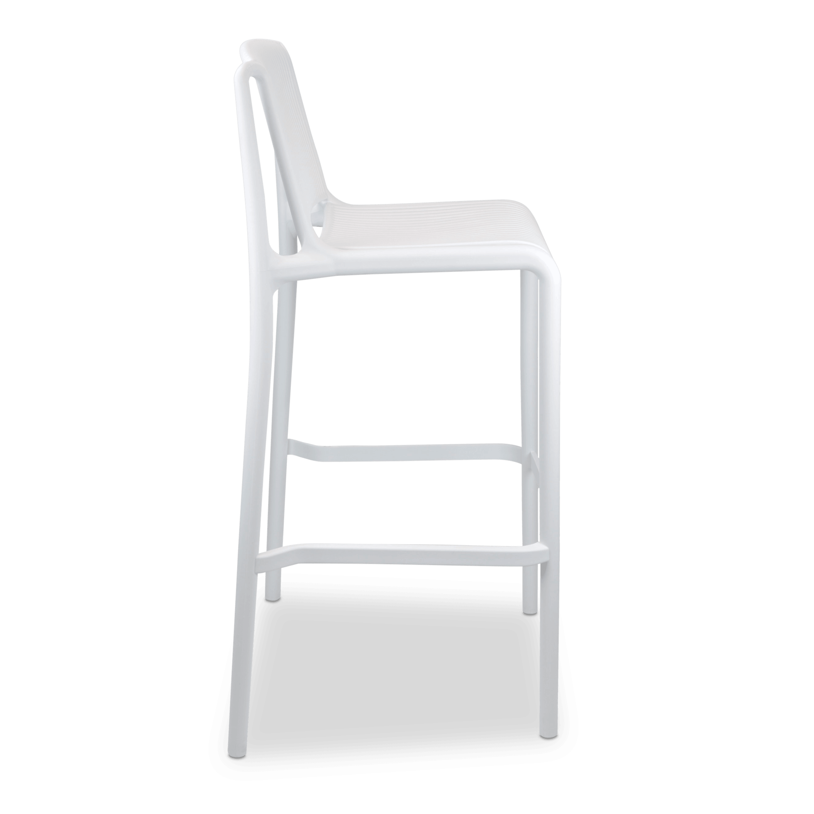 Paros UV Polypropylene Premium Bar Stool in Arctic White - The Furniture Shack