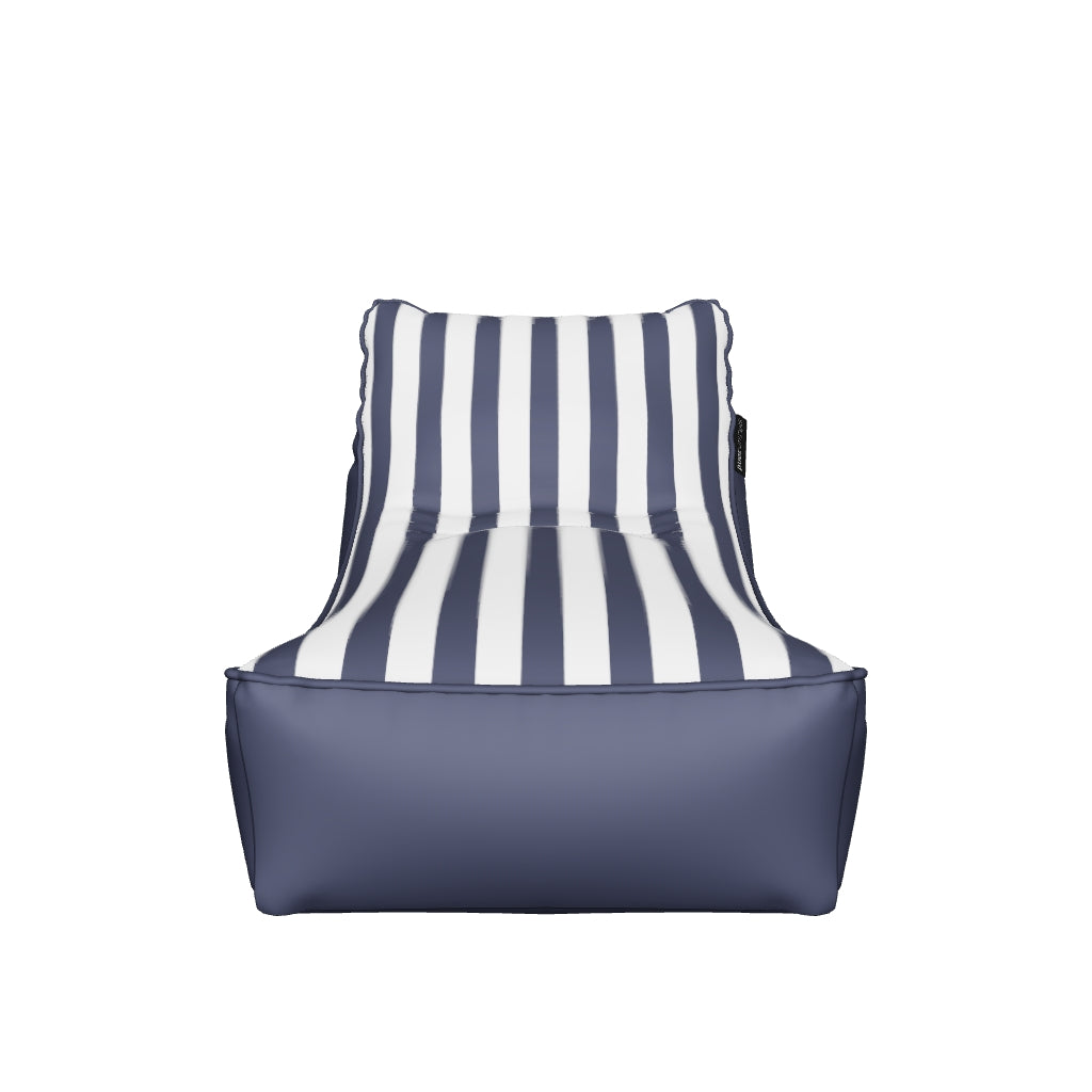 Kirra Indoor/Outdoor Bean Bag in Navy Stripe