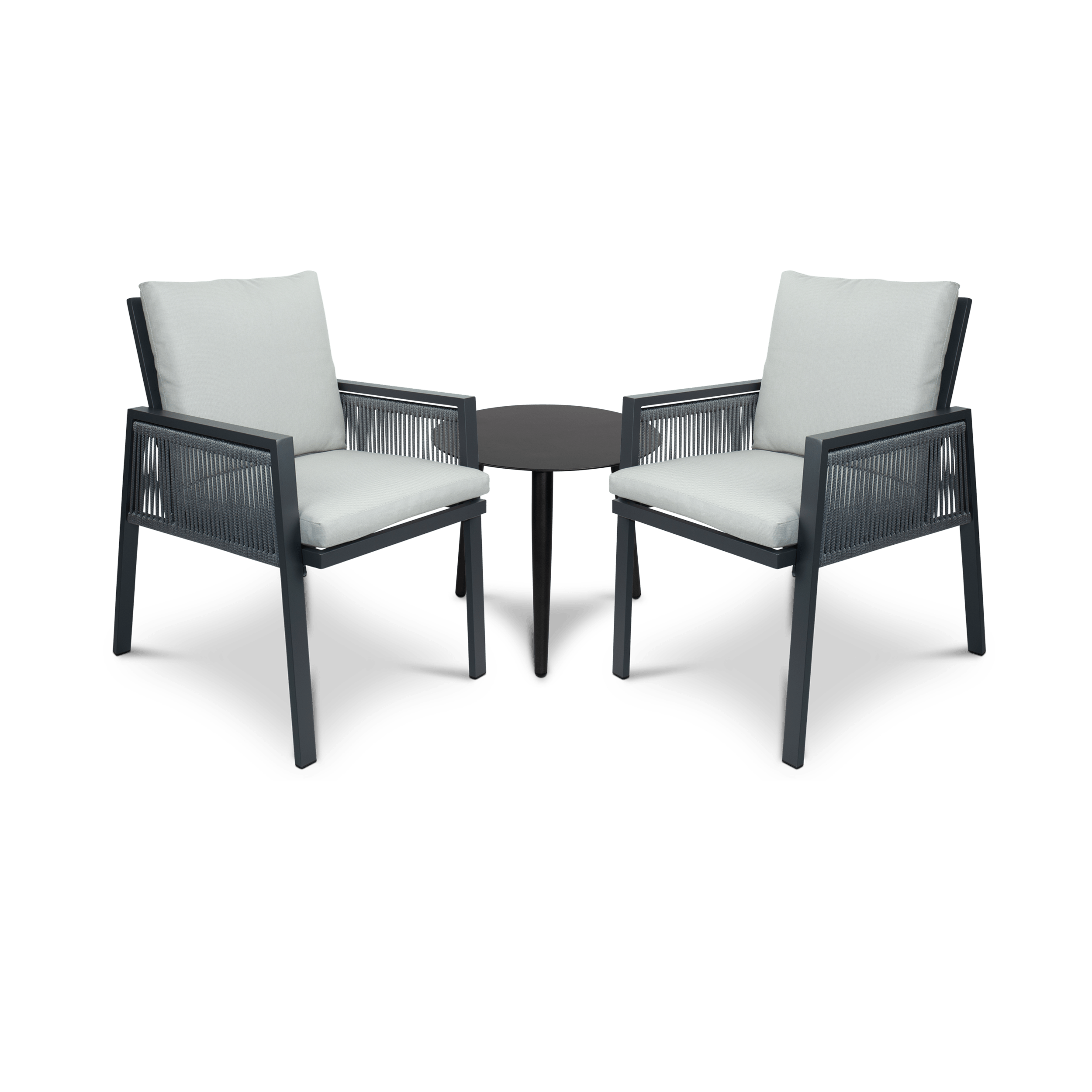 Mondello & Santorini Large 3pc Occasional in Soft Grey Olefin and Graphite Aluminium Frame - The Furniture Shack
