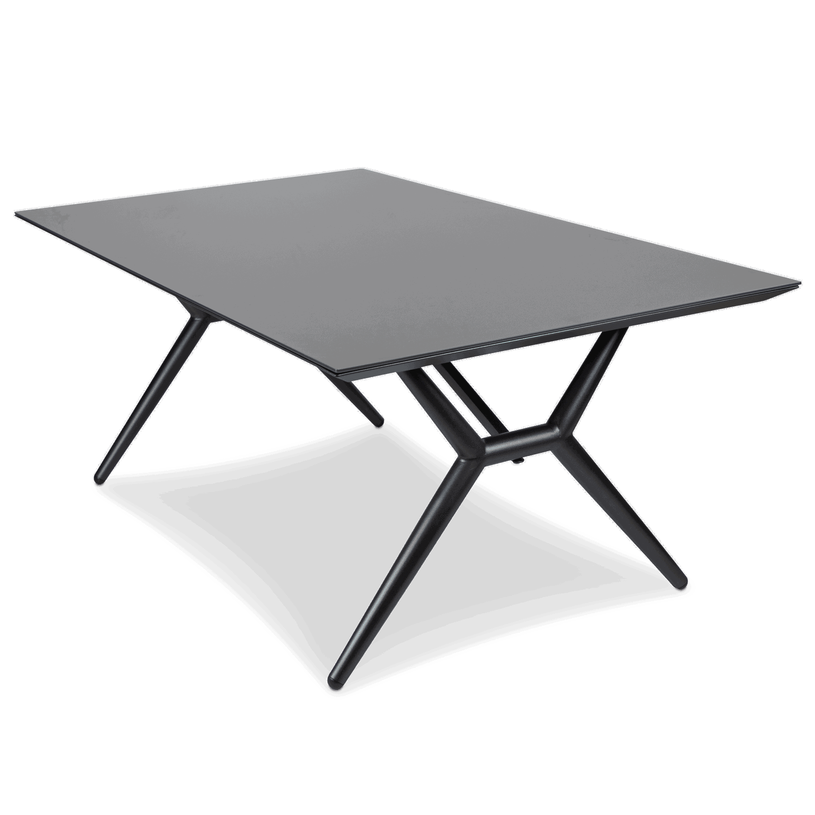 Montego Outdoor Coffee Table in Gunmetal Grey with Tempered Glass Top - The Furniture Shack