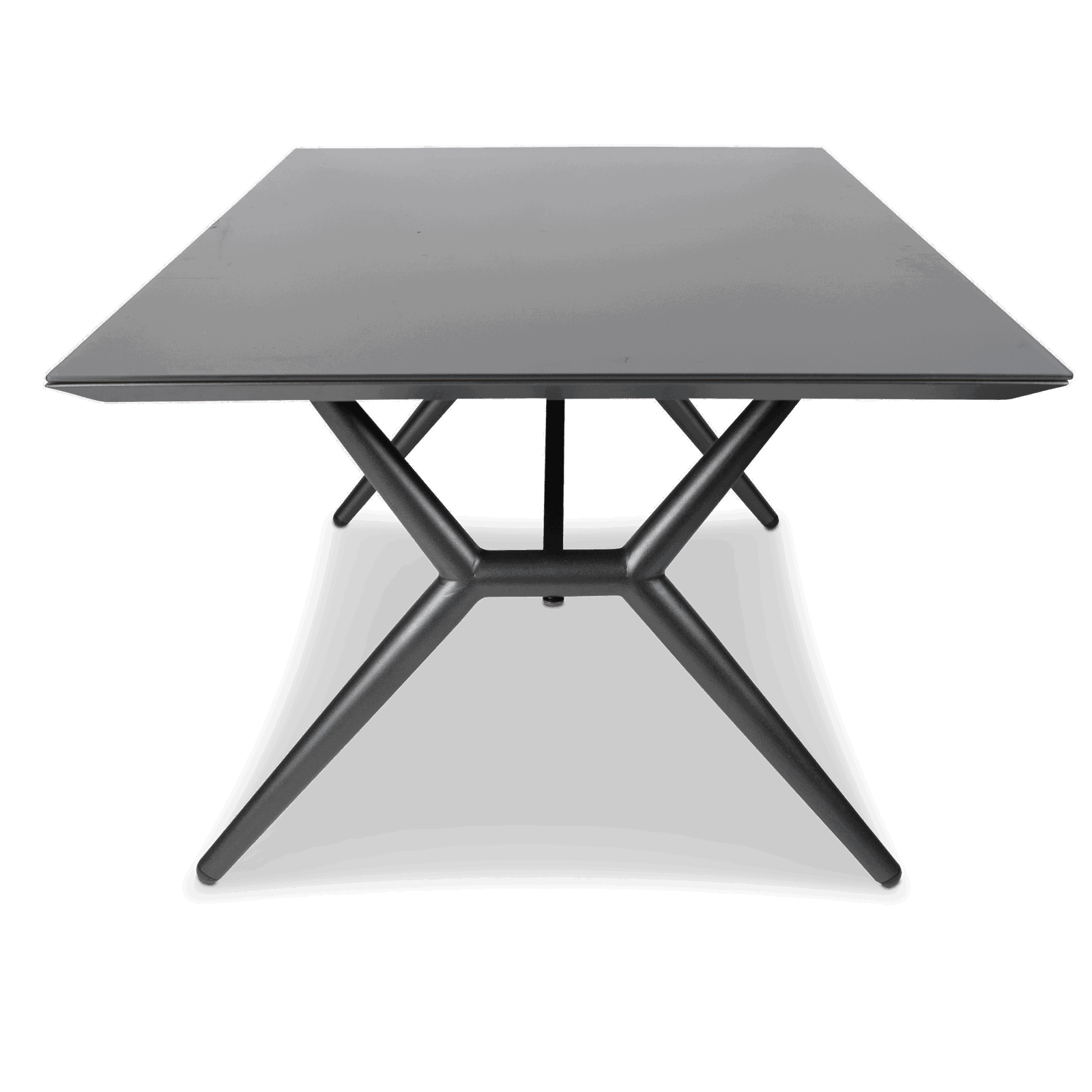 Montego Outdoor Coffee Table in Gunmetal Grey with Tempered Glass Top - The Furniture Shack